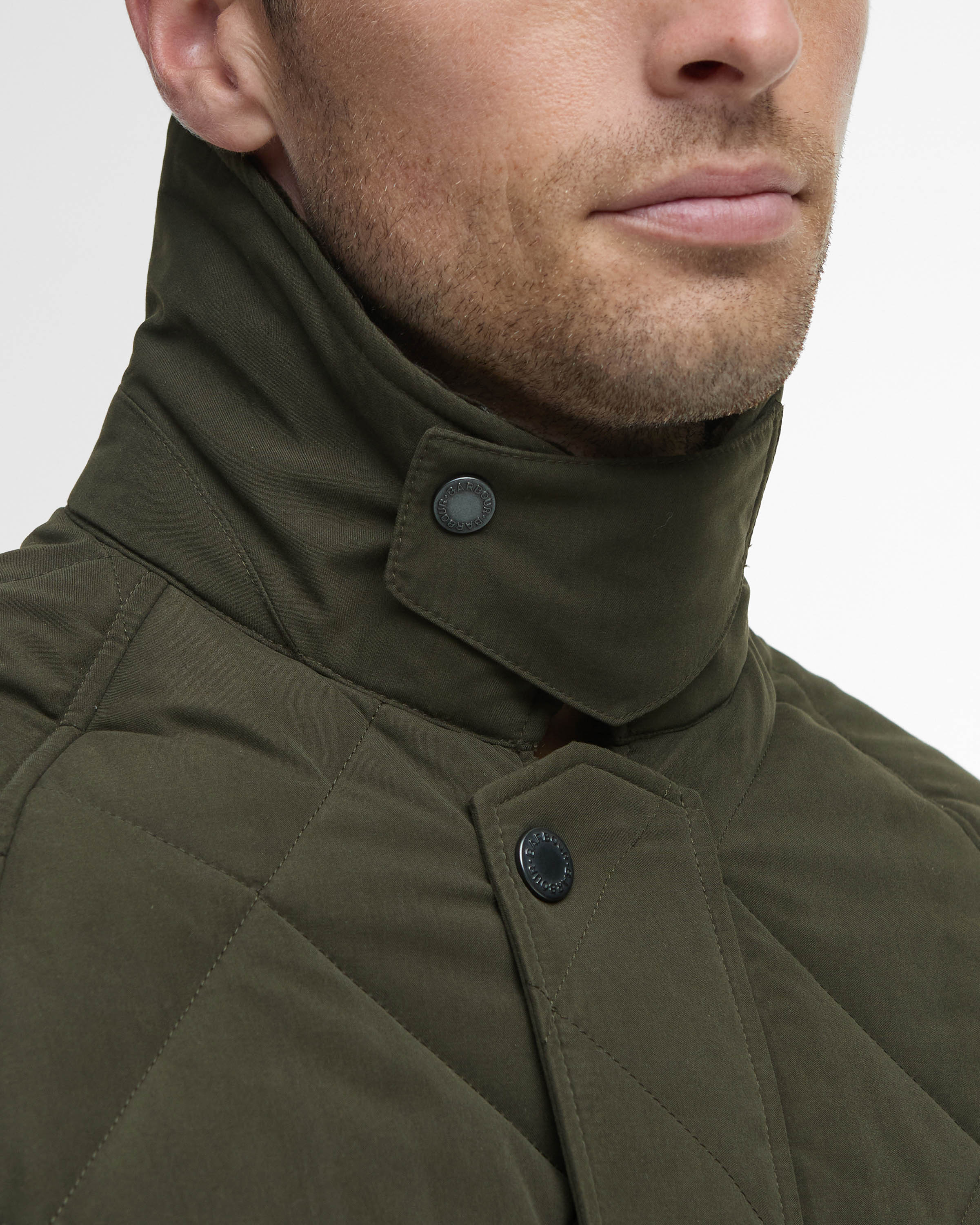 Barbour Modern Bedale Mens Quilted Jacket - Olive - Image 4