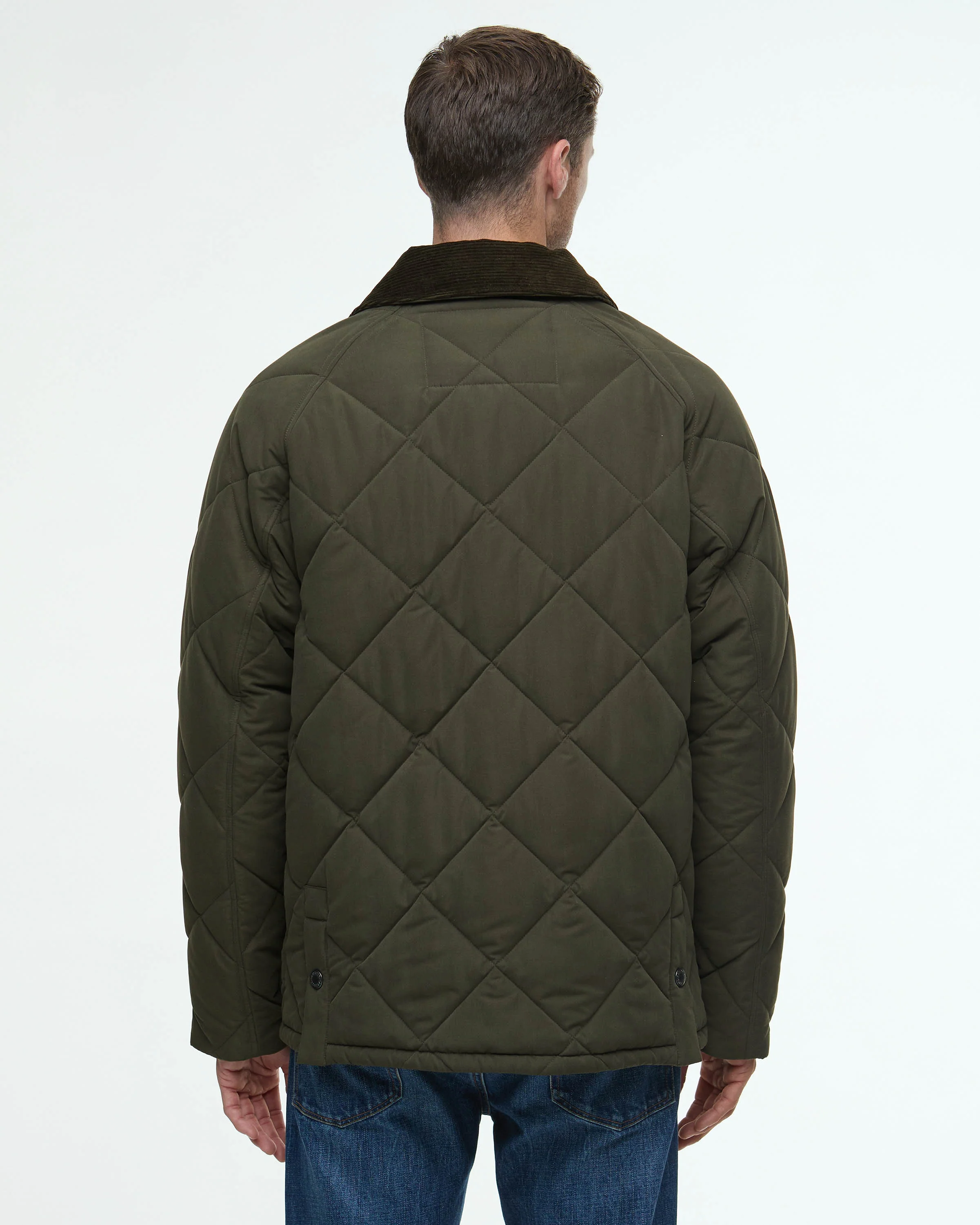 Barbour Modern Bedale Mens Quilted Jacket - Olive - Image 6