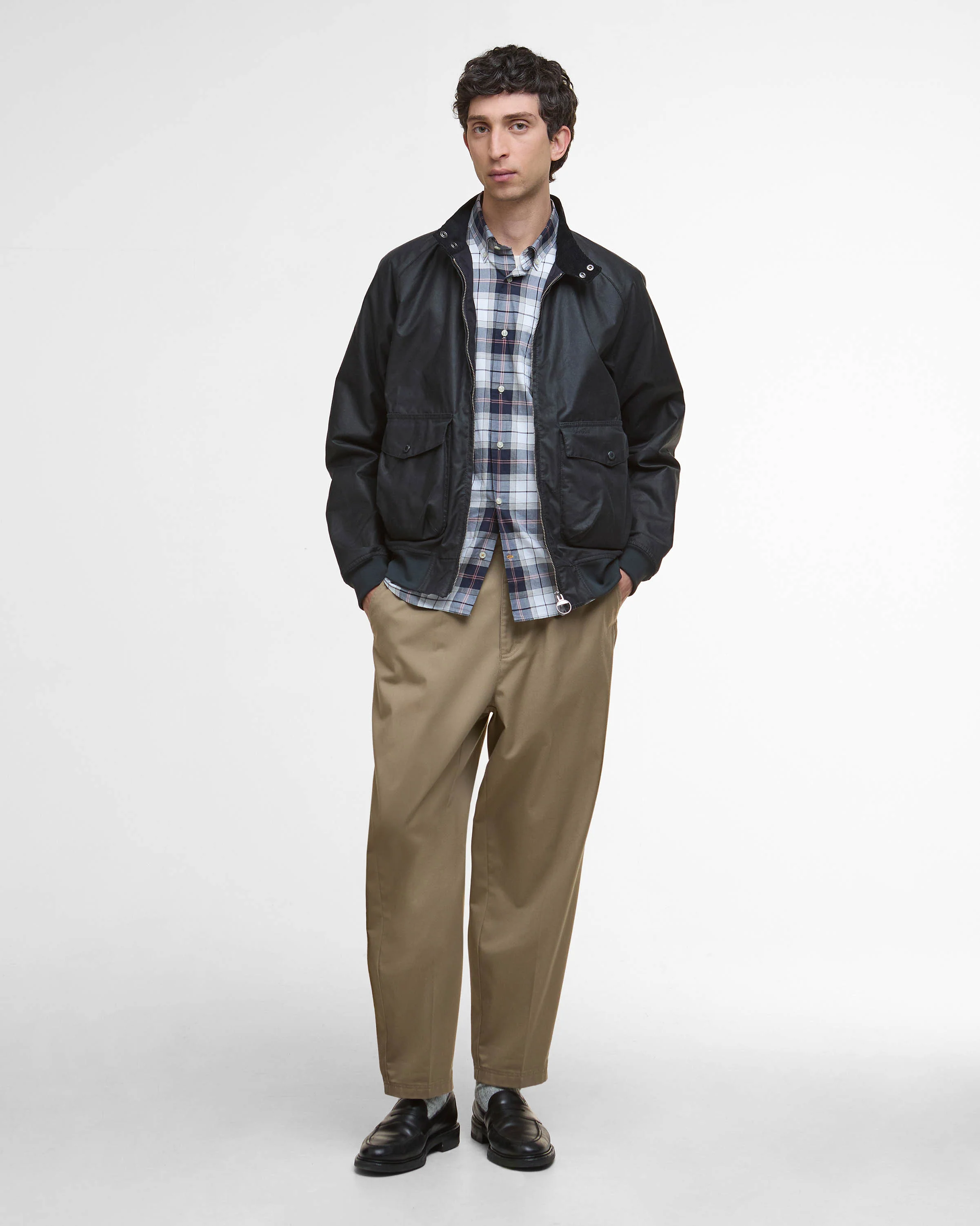 Barbour Modern Royston Mens Wax Jacket - Navy - Image 2