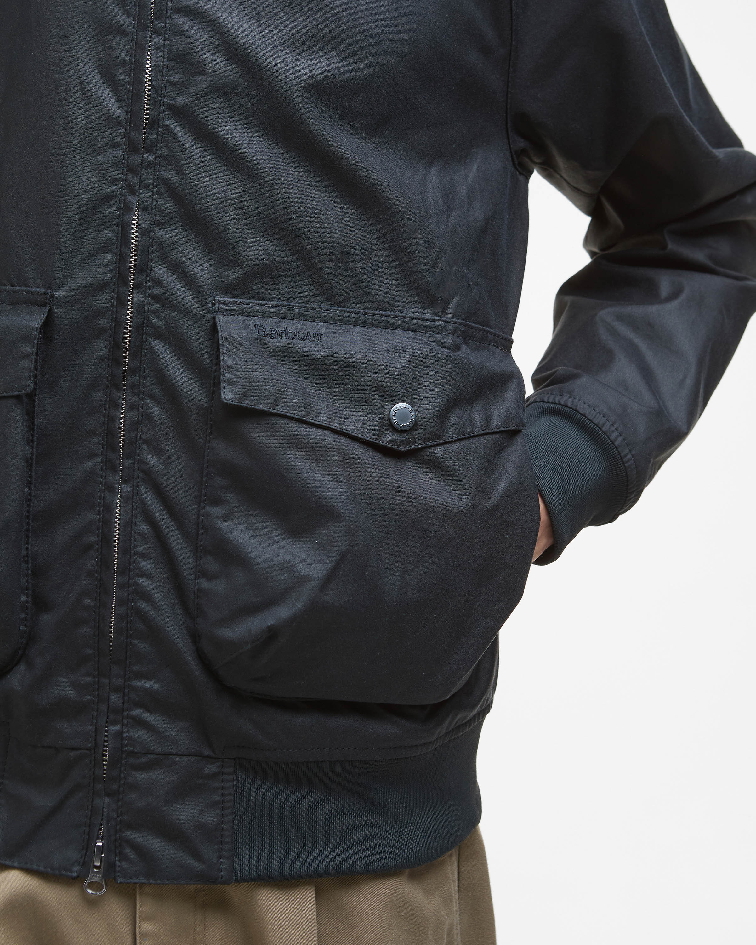 Barbour Modern Royston Mens Wax Jacket - Navy - Image 4