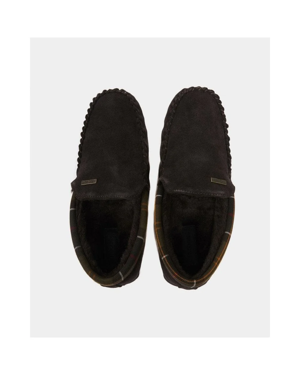 Barbour Monty Moccasin Mens Slippers - Brown Suede - Image 3