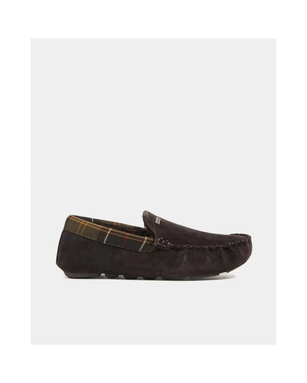 Barbour Monty Moccasin Mens Slippers - Brown Suede - Image 5