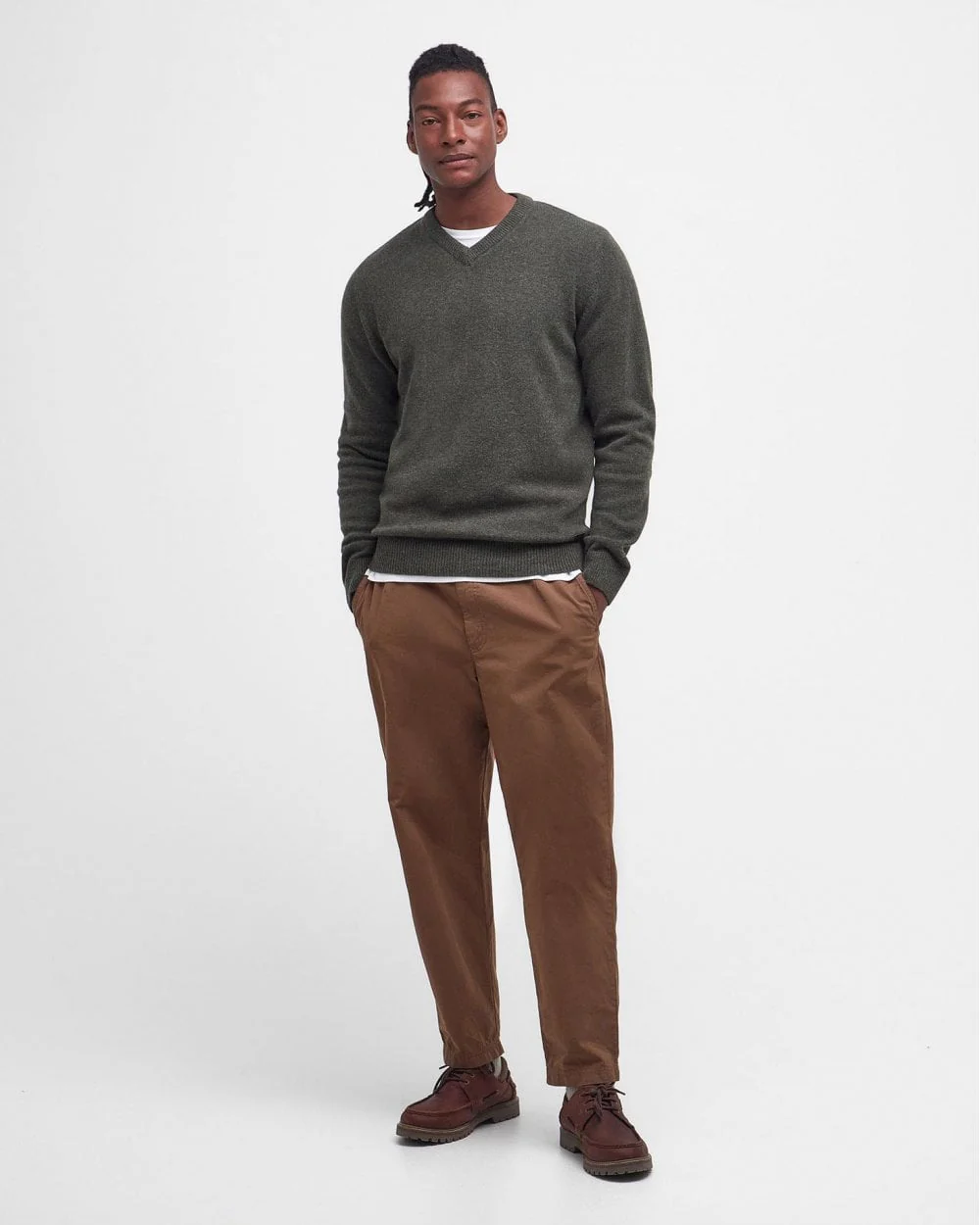 Barbour Nelson Essential V Neck Mens Jumper - Image 3