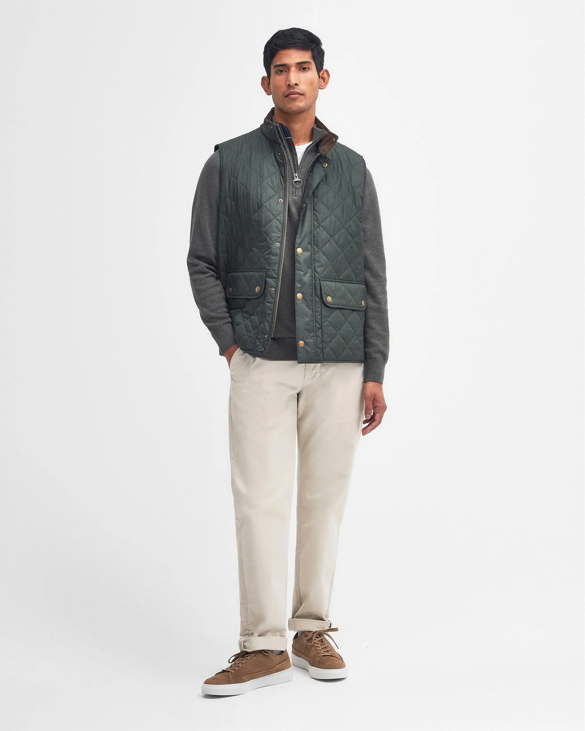 Barbour New Lowerdale Mens Gilet - Sage - Image 3