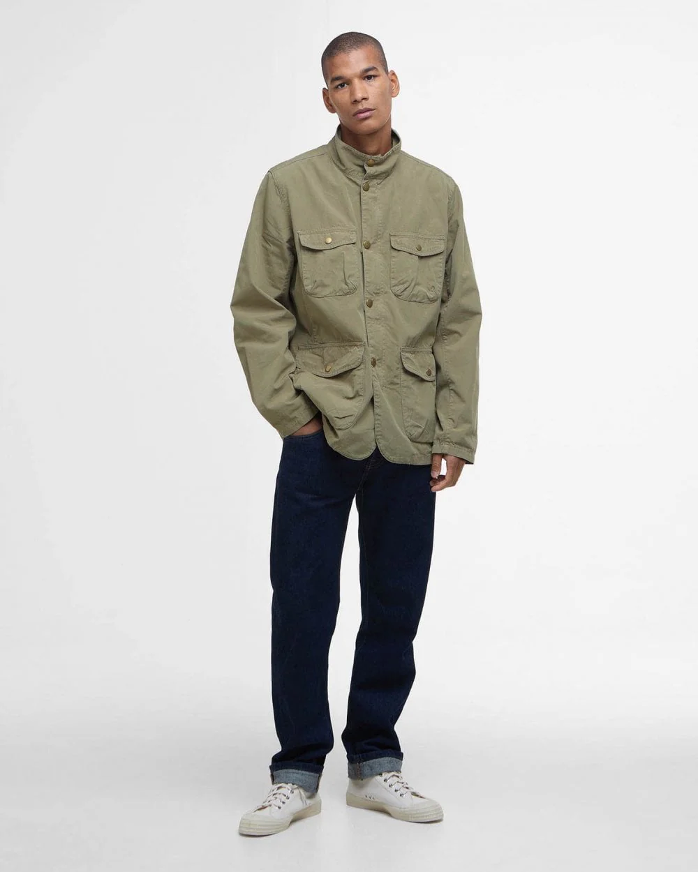Barbour Ogston Mens Casual Jacket - Bleached Olive - Image 2