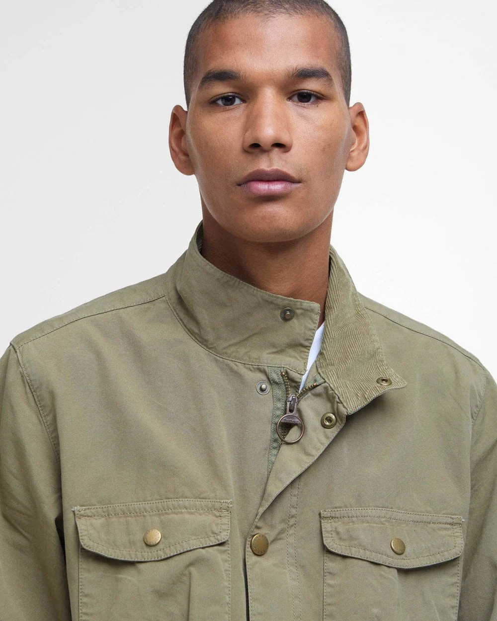 Barbour Ogston Mens Casual Jacket - Bleached Olive - Image 4