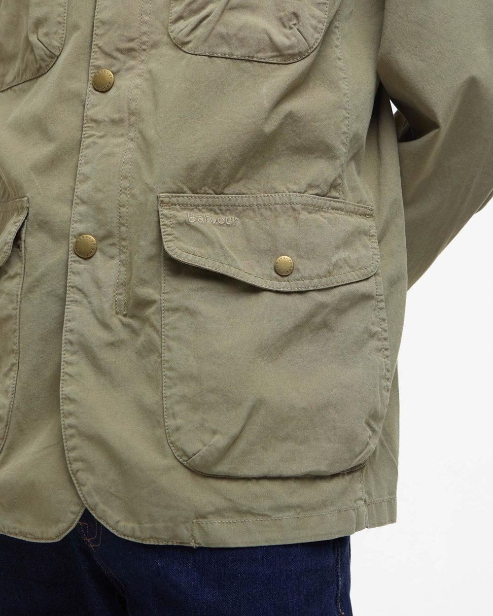 Barbour Ogston Mens Casual Jacket - Bleached Olive - Image 5