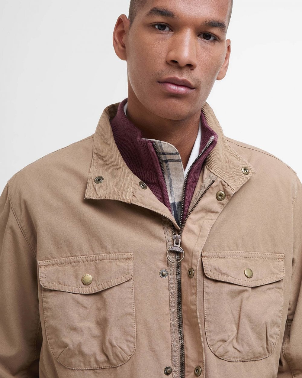 Barbour Ogston Mens Casual Jacket - Stone - Image 3