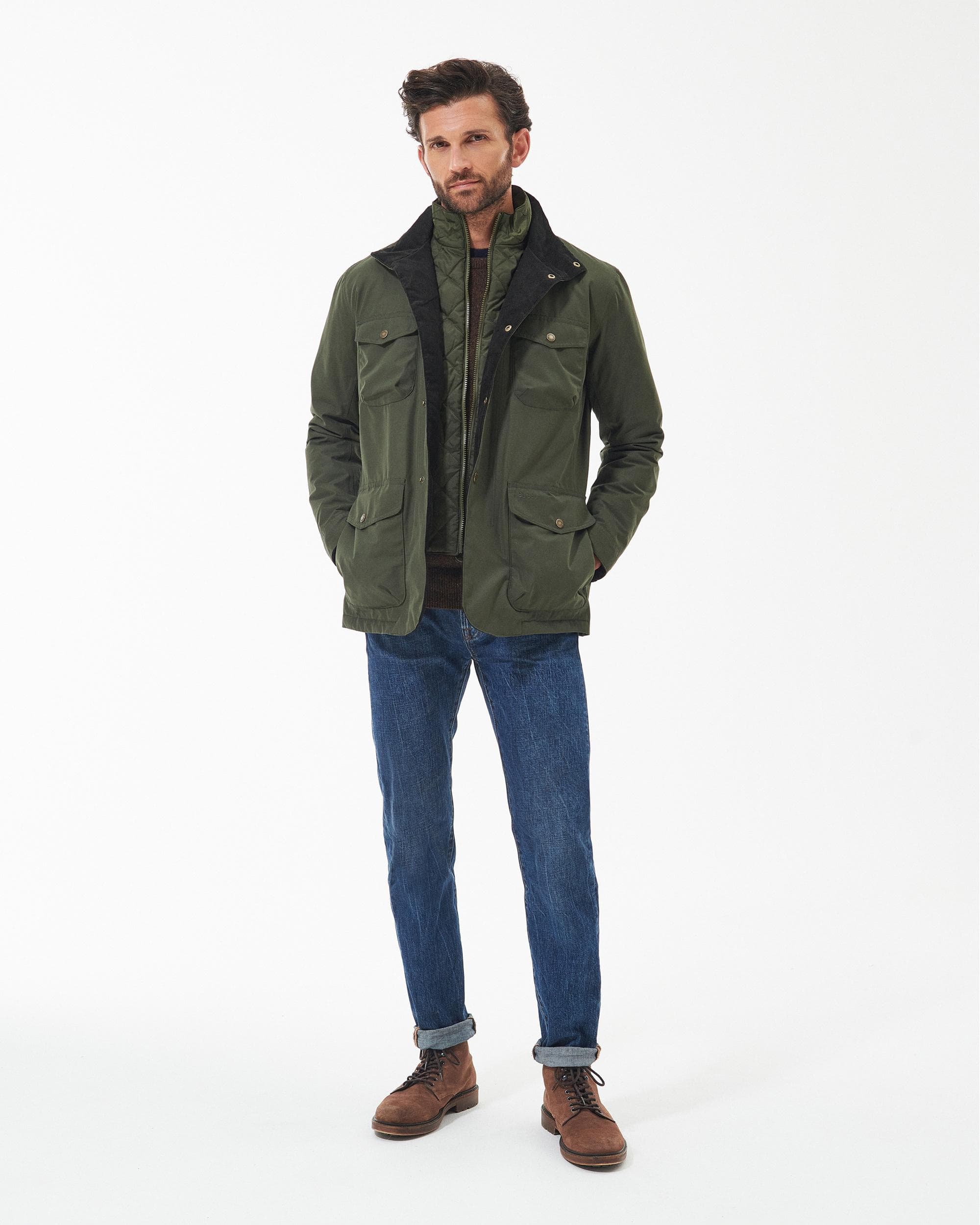 Barbour Ogston Mens Waterproof Jacket - Olive - Image 3