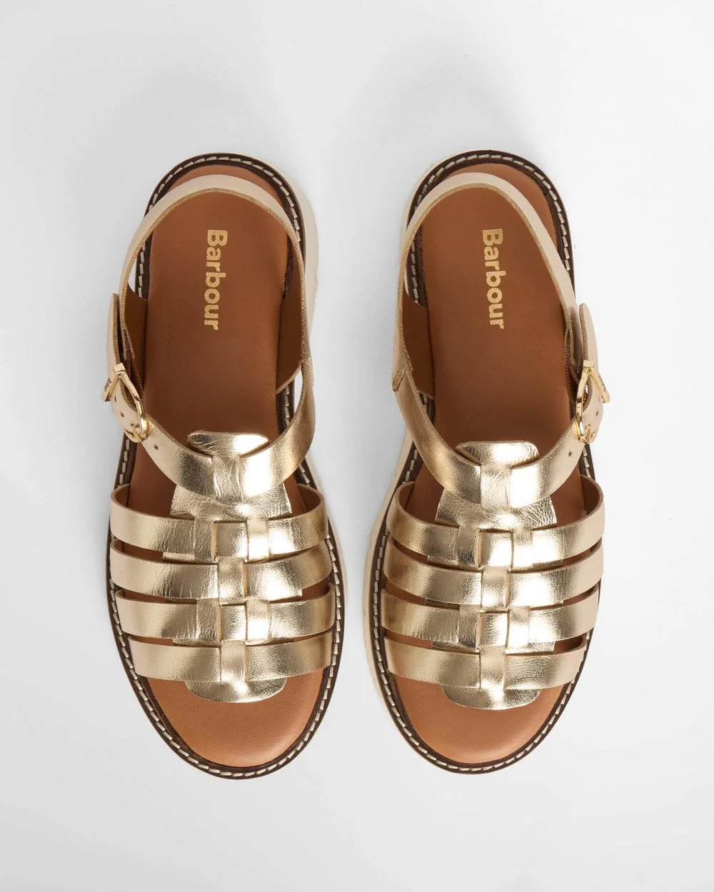 Barbour Otterburn Womens Sandals - Gold - Image 4
