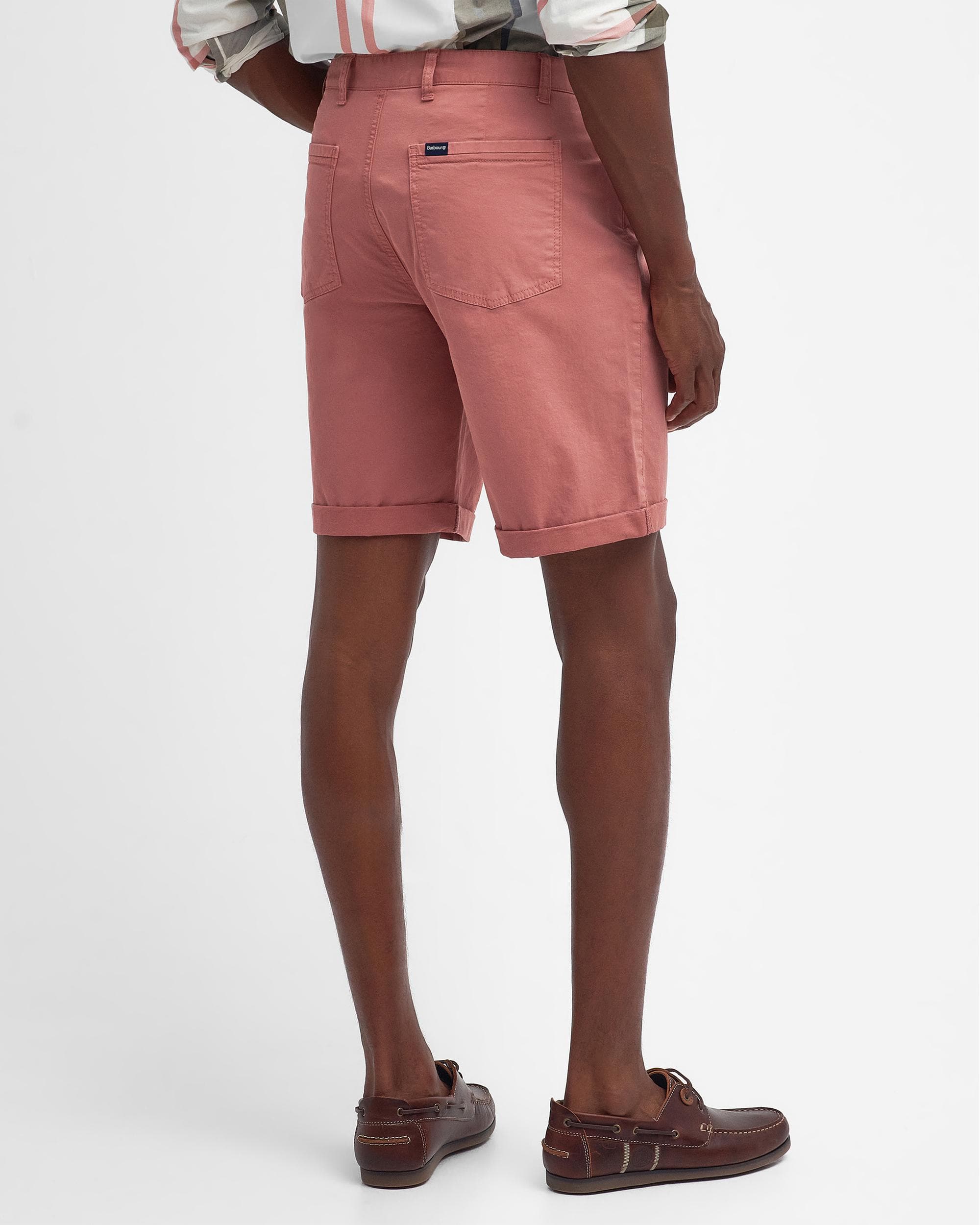 Barbour Overdyed Mens Twill Shorts - Pink Clay - Image 4