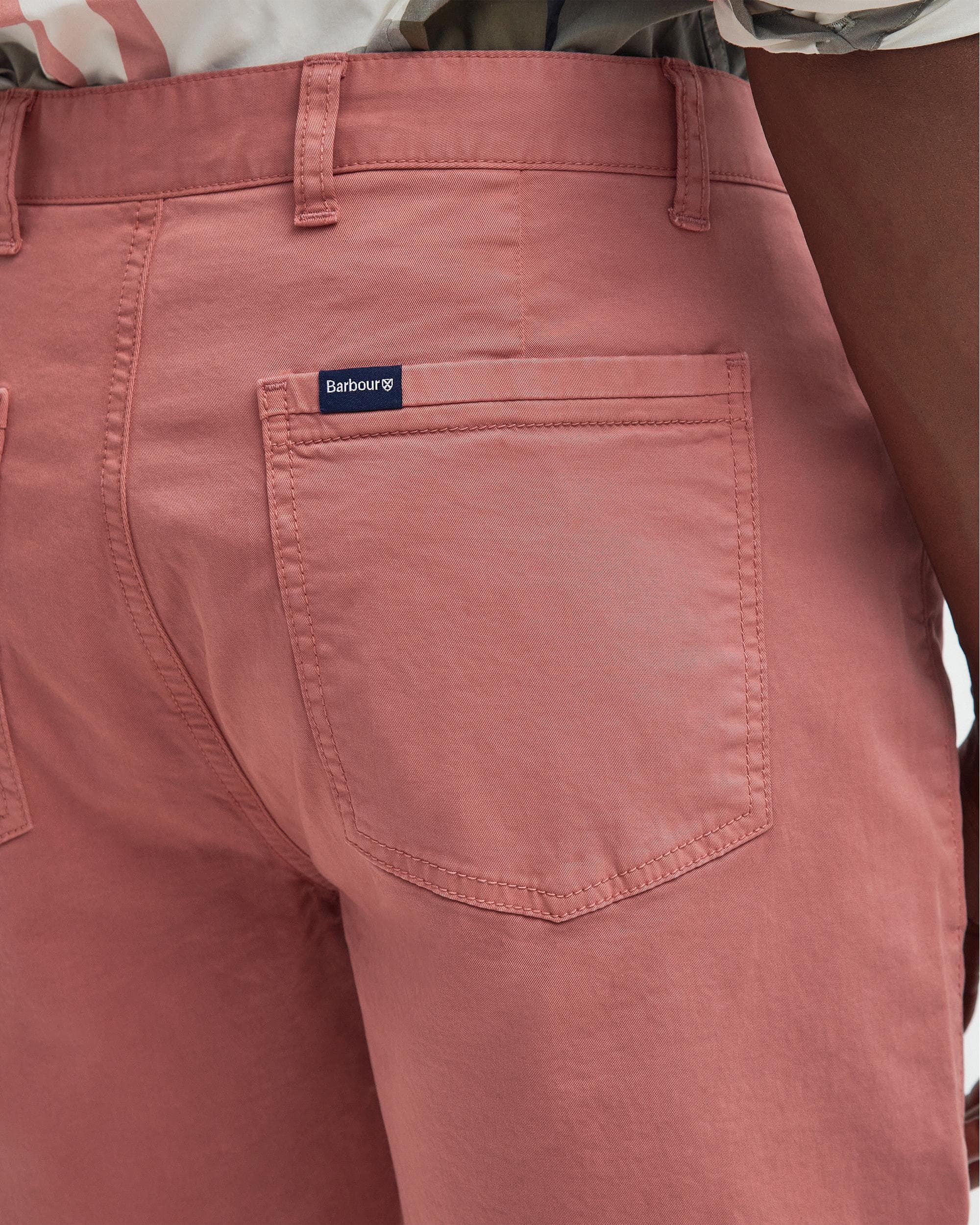 Barbour Overdyed Mens Twill Shorts - Pink Clay - Image 5