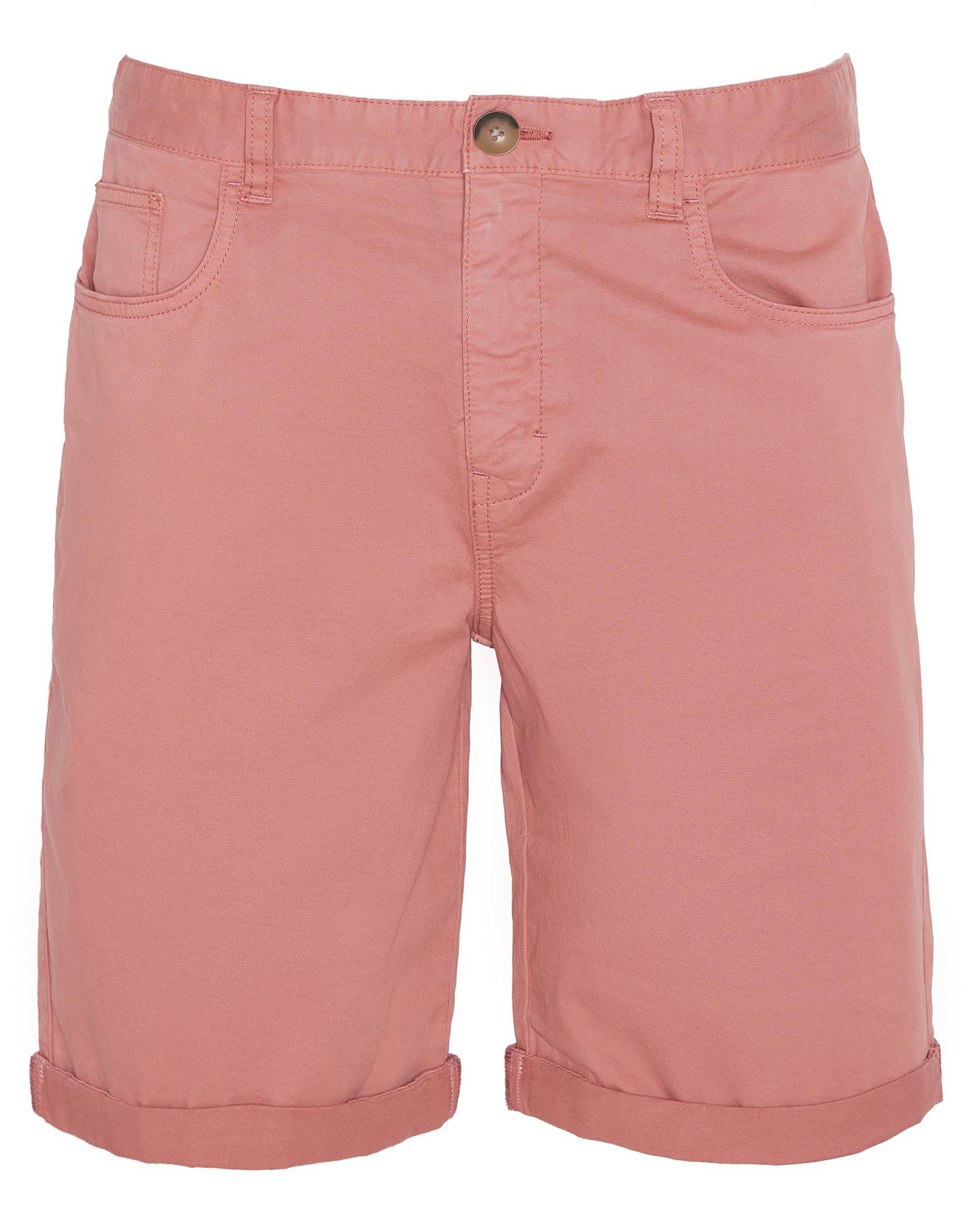 Barbour Overdyed Mens Twill Shorts - Pink Clay - Image 7