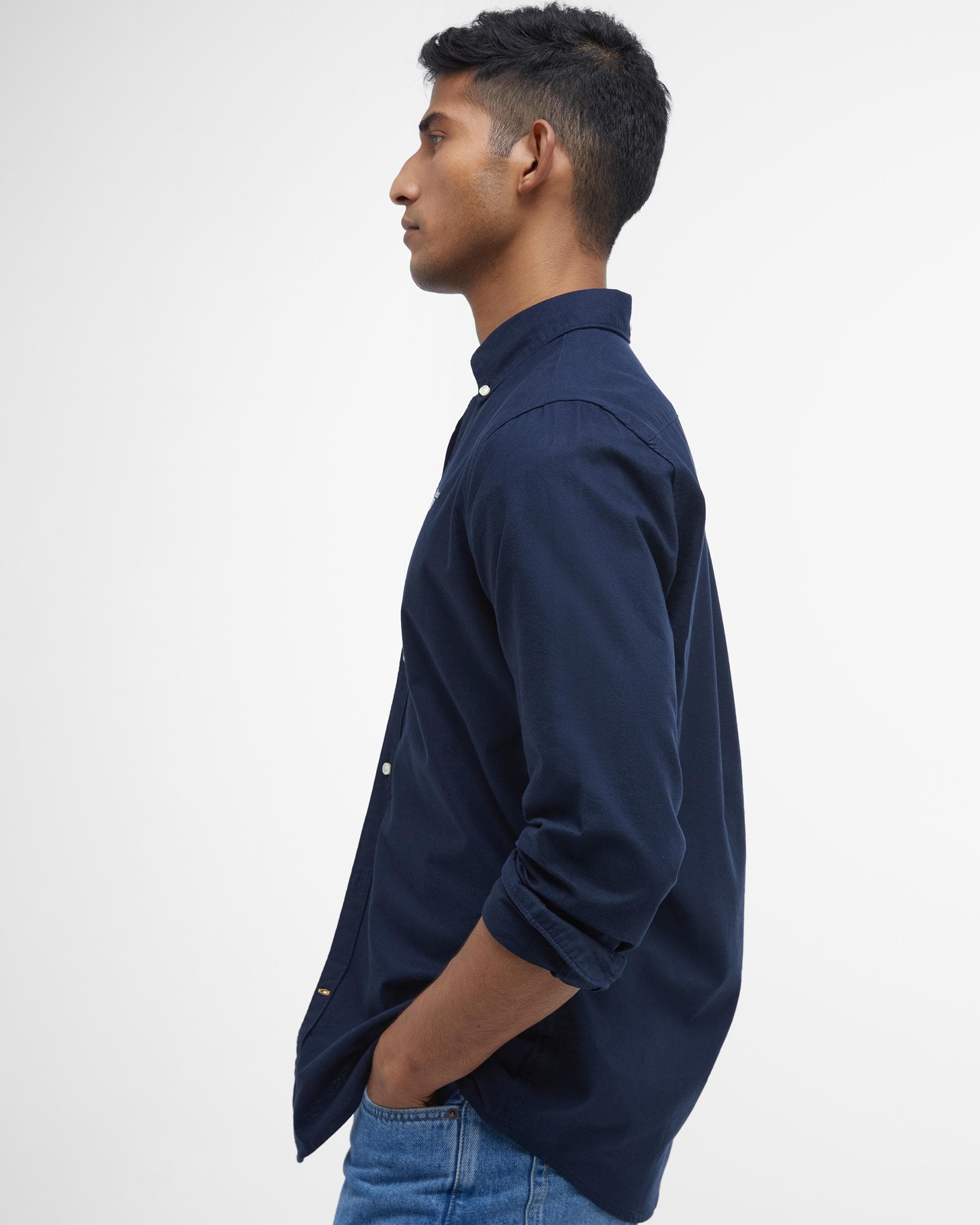 Barbour Oxtown Long Sleeve Mens Tailored Shirt - Navy - Image 2