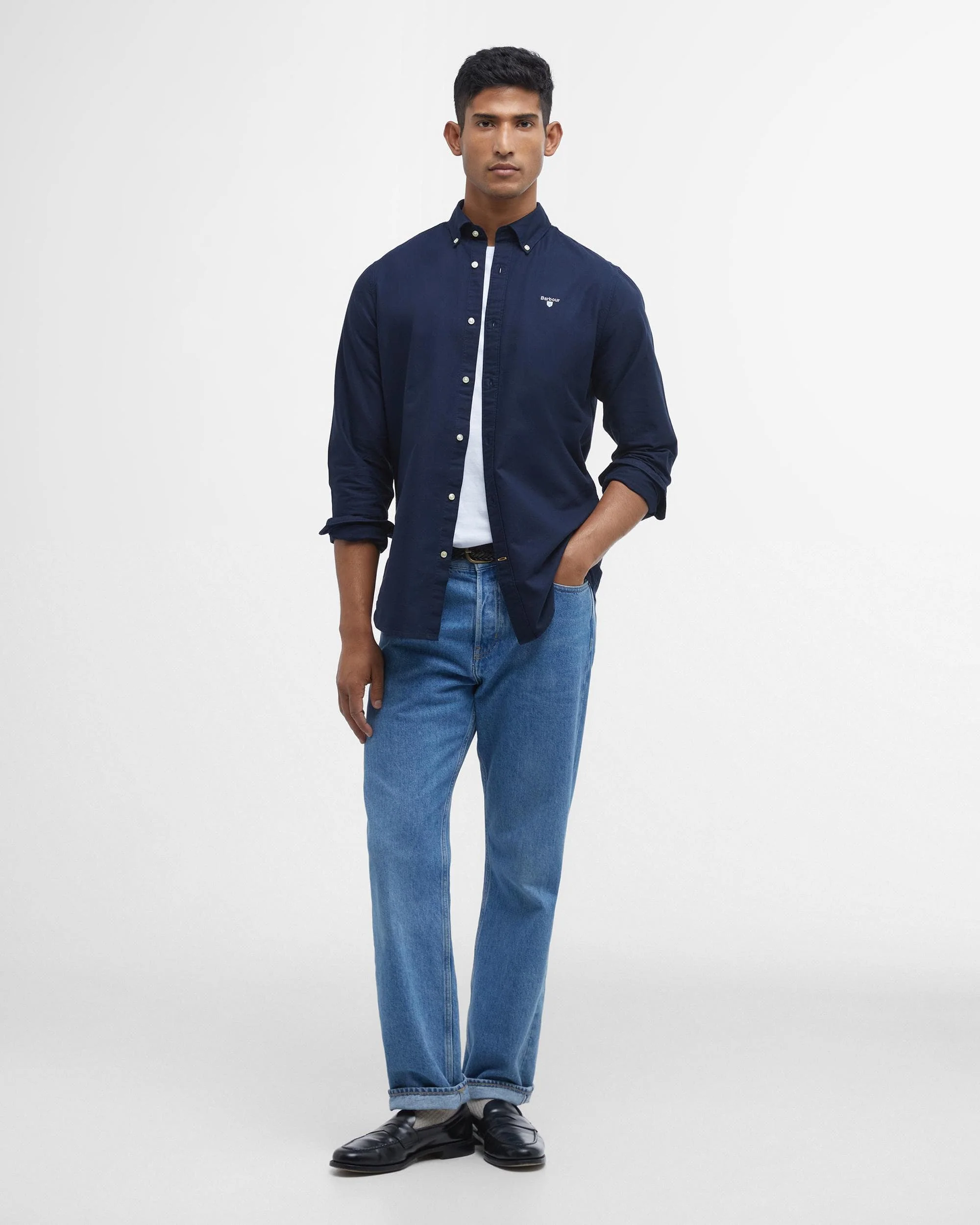Barbour Oxtown Long Sleeve Mens Tailored Shirt - Navy - Image 3