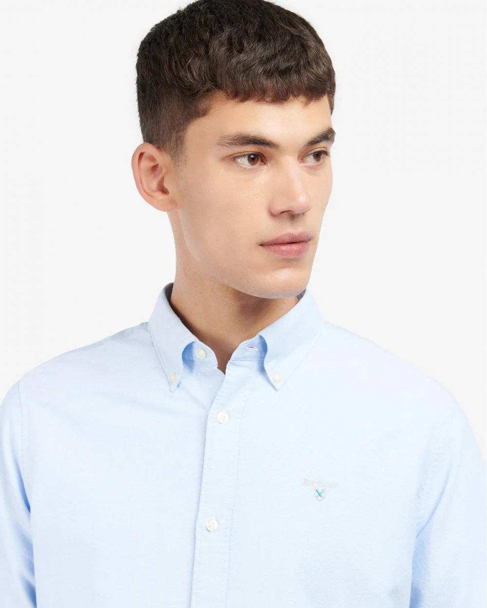 Barbour Oxtown Long Sleeve Mens Tailored Shirt - Sky - Image 2
