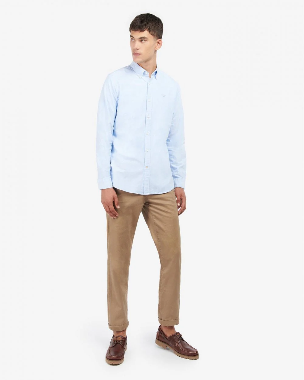Barbour Oxtown Long Sleeve Mens Tailored Shirt - Sky - Image 3