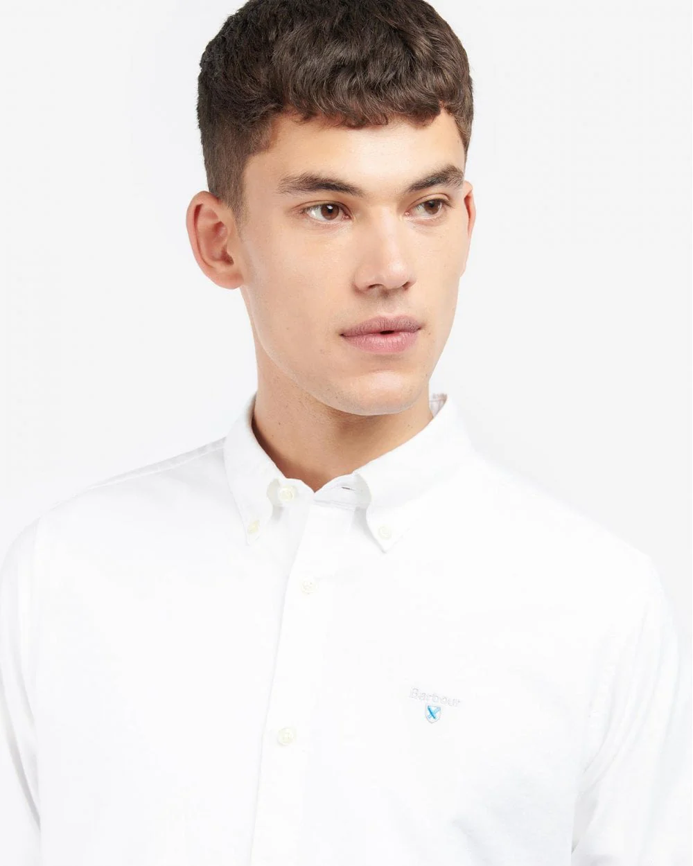 Barbour Oxtown Long Sleeve Mens Tailored Shirt - White - Image 2