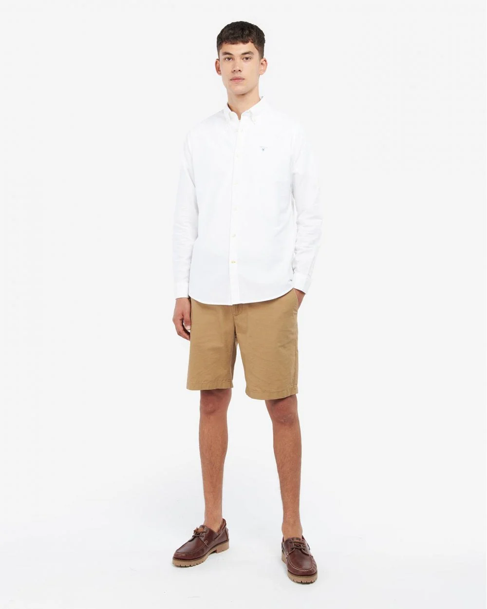 Barbour Oxtown Long Sleeve Mens Tailored Shirt - White - Image 3
