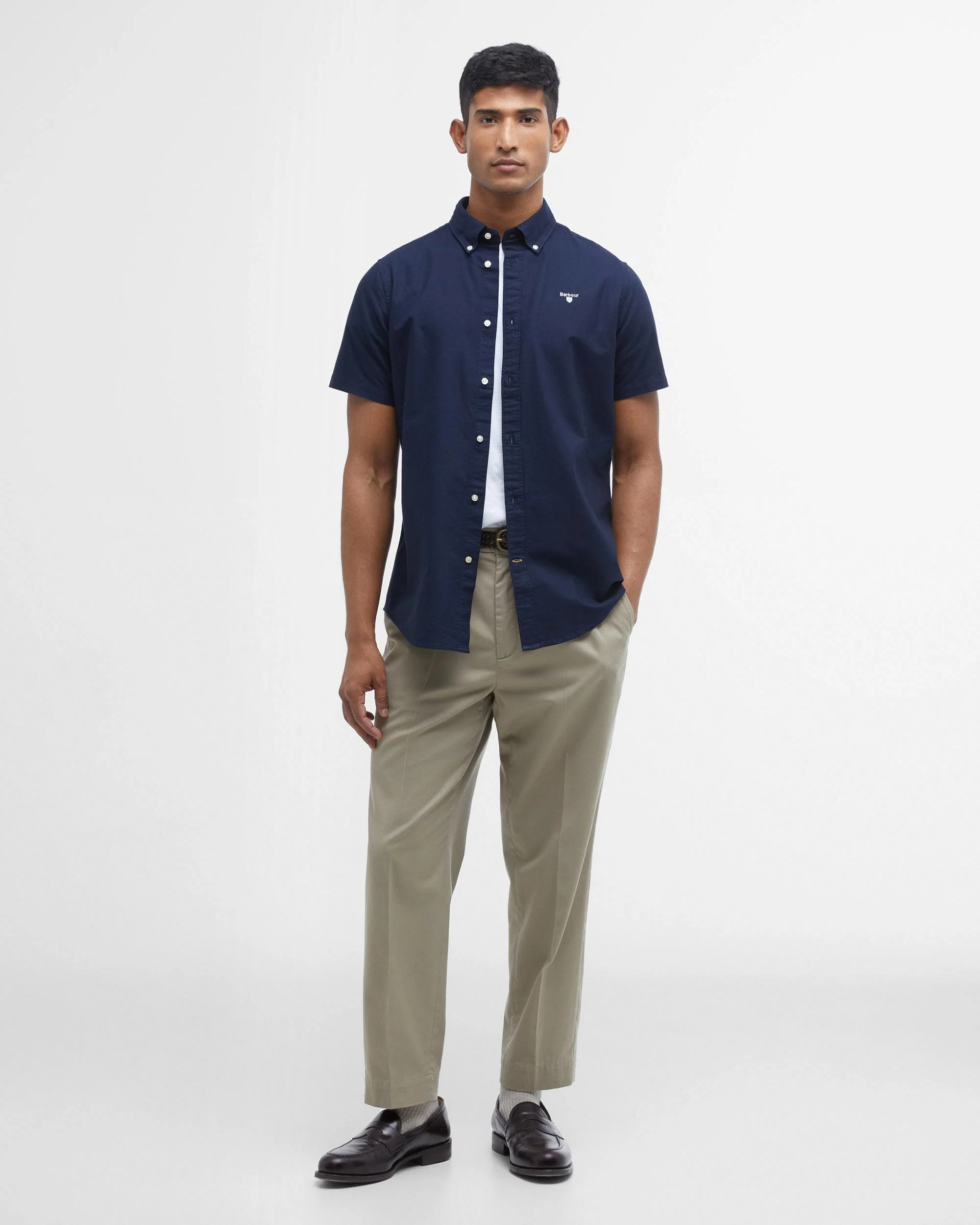Barbour Oxtown Mens Tailored Shirt - Navy - Image 3