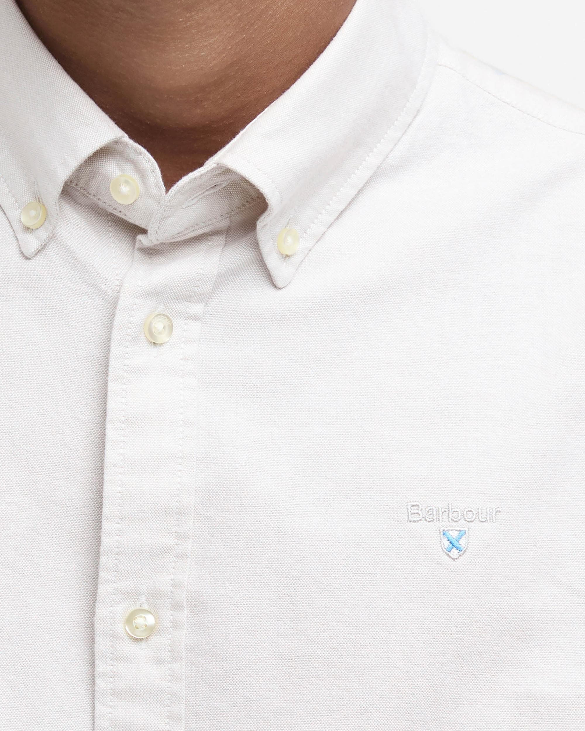Barbour Oxtown Mens Tailored Shirt - Oatmeal - Image 4