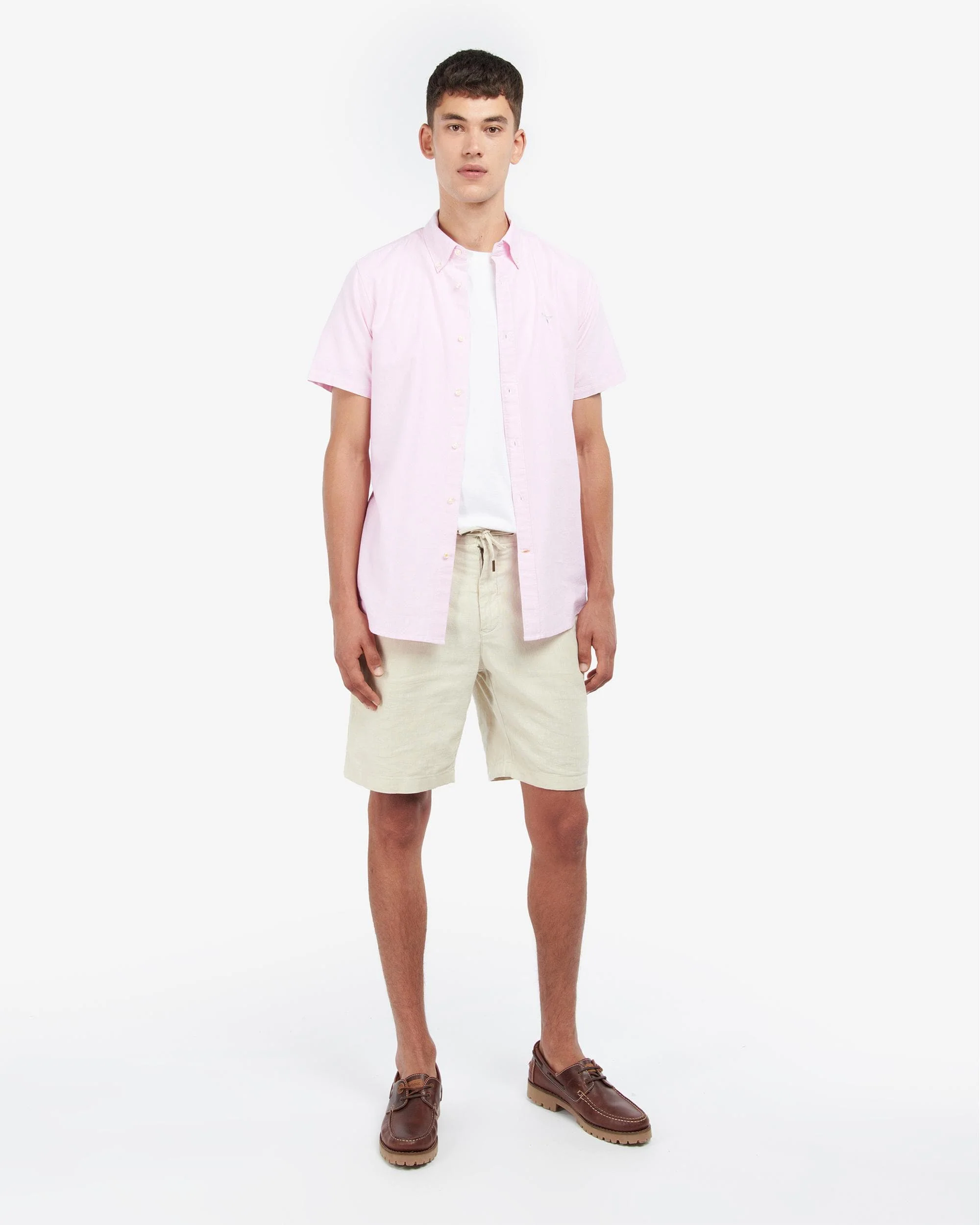 Barbour Oxtown Mens Tailored Shirt - Pink - Image 3