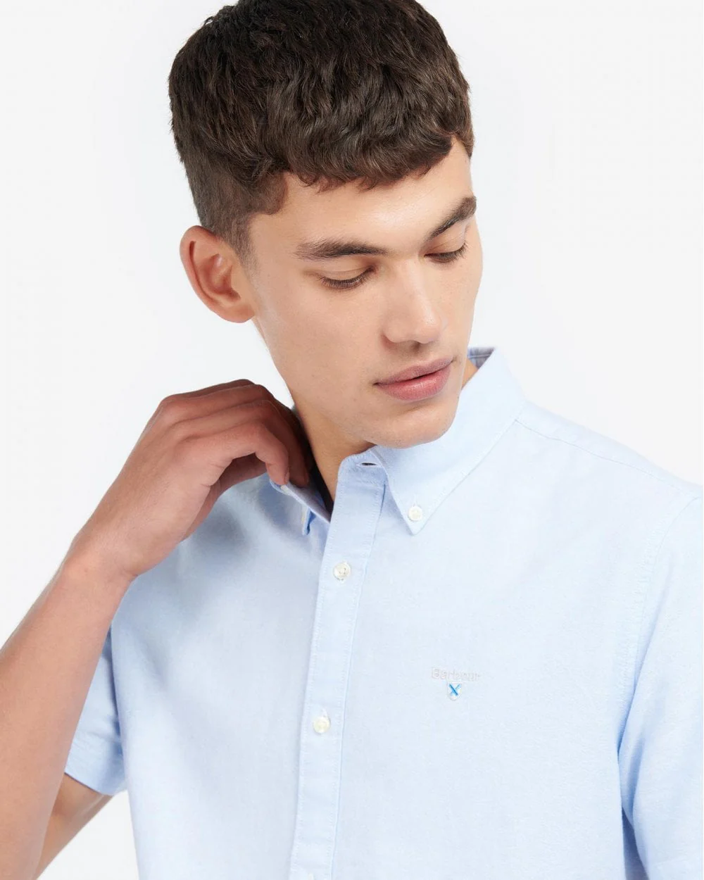 Barbour Oxtown Mens Tailored Shirt - Sky - Image 2