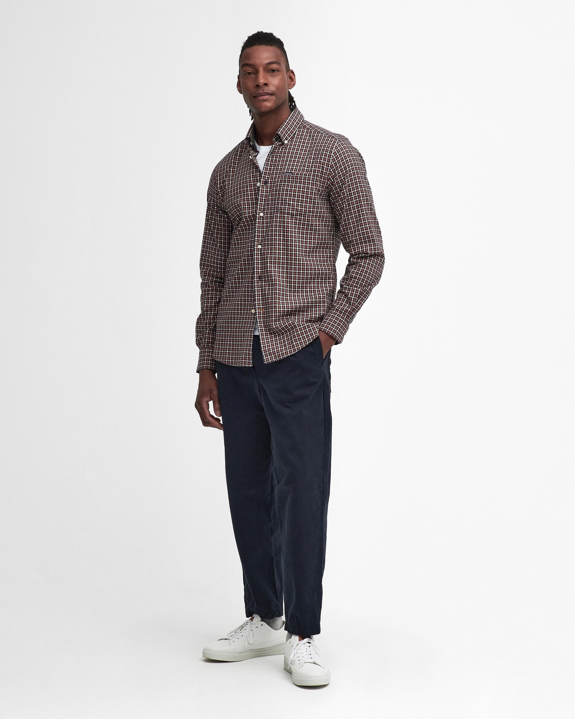 Barbour Padshaw Tailored Mens Shirt - Navy - Image 3