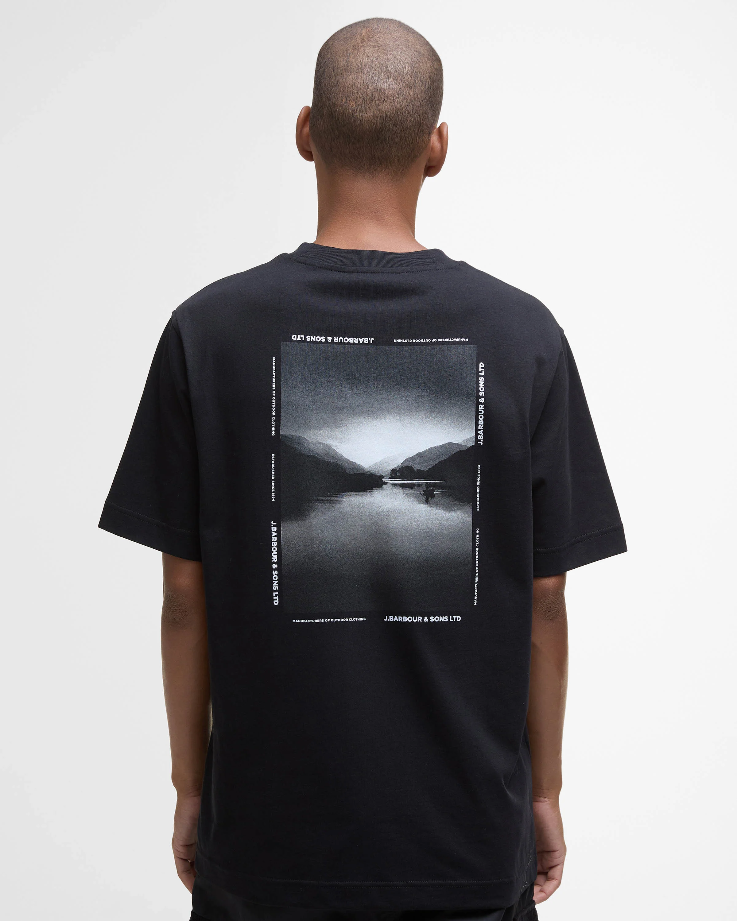 Barbour Parkend Photographic Mens Relaxed T-Shirt - Black - Image 5