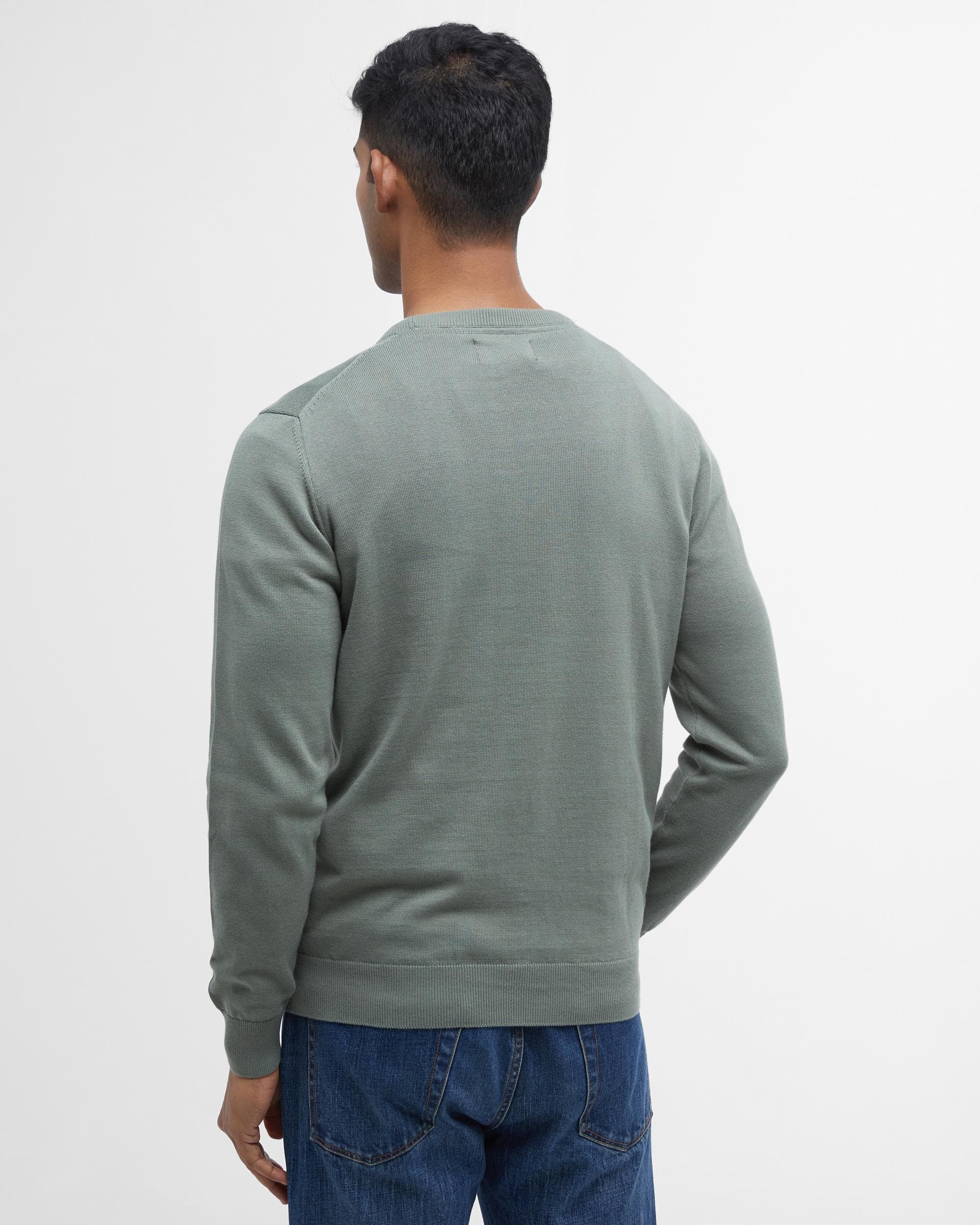 Barbour Pima Cotton Mens Crew Sweatshirt - Agave Green - Image 4