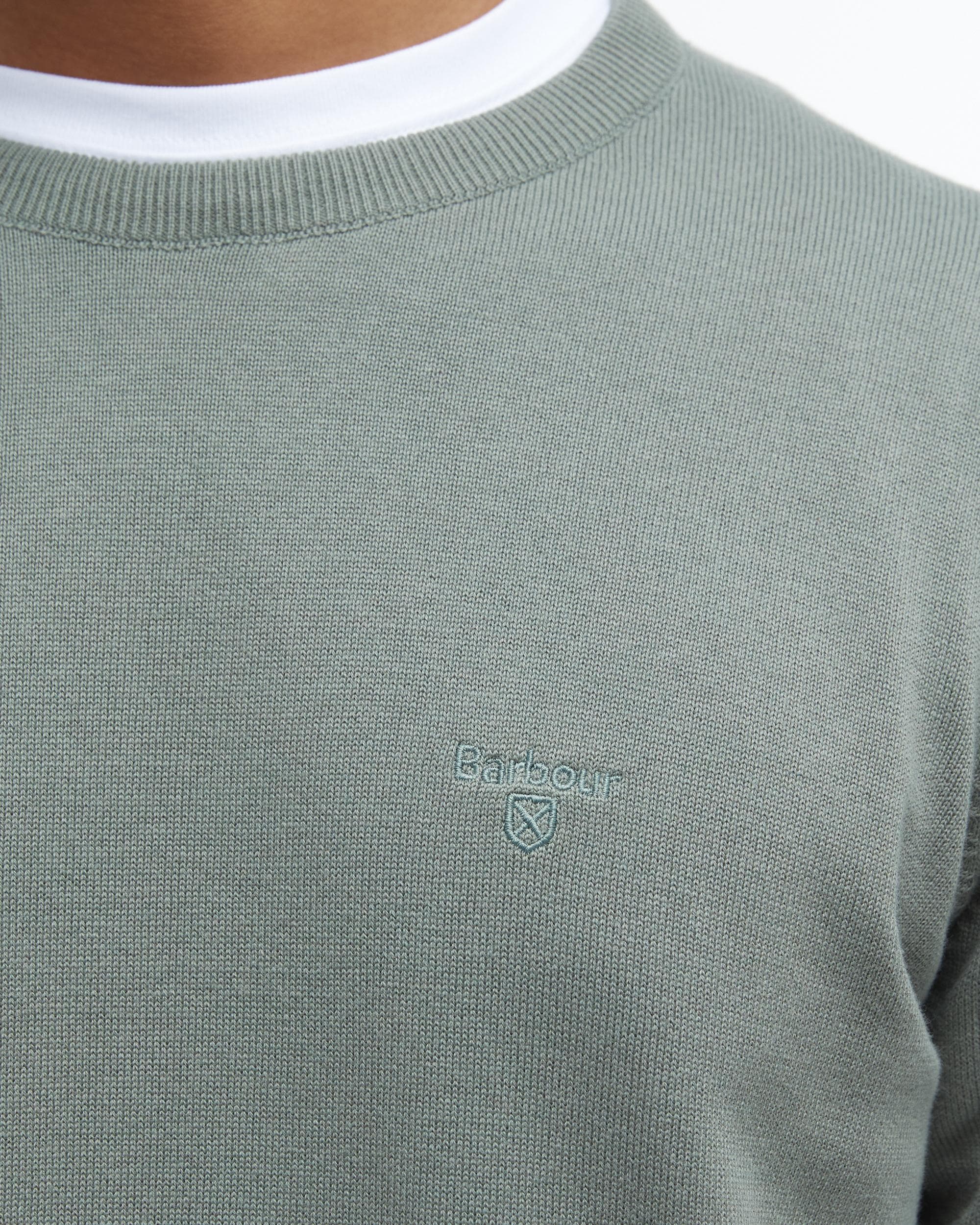 Barbour Pima Cotton Mens Crew Sweatshirt - Agave Green - Image 5