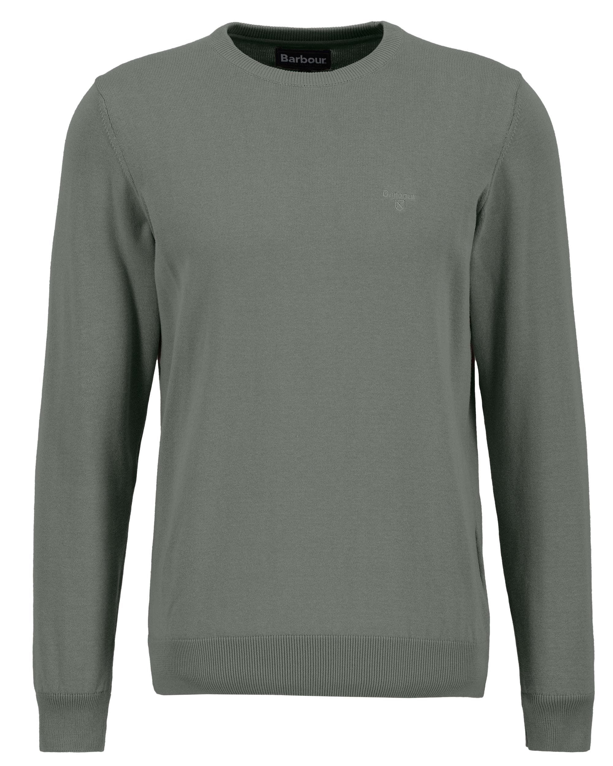 Barbour Pima Cotton Mens Crew Sweatshirt - Agave Green - Image 7