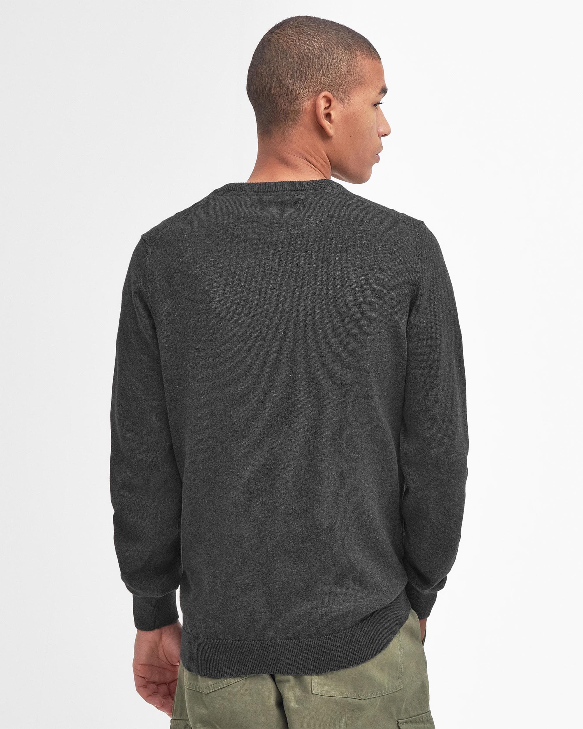 Barbour Pima Cotton Mens Crew Sweatshirt - Charcoal - Image 4