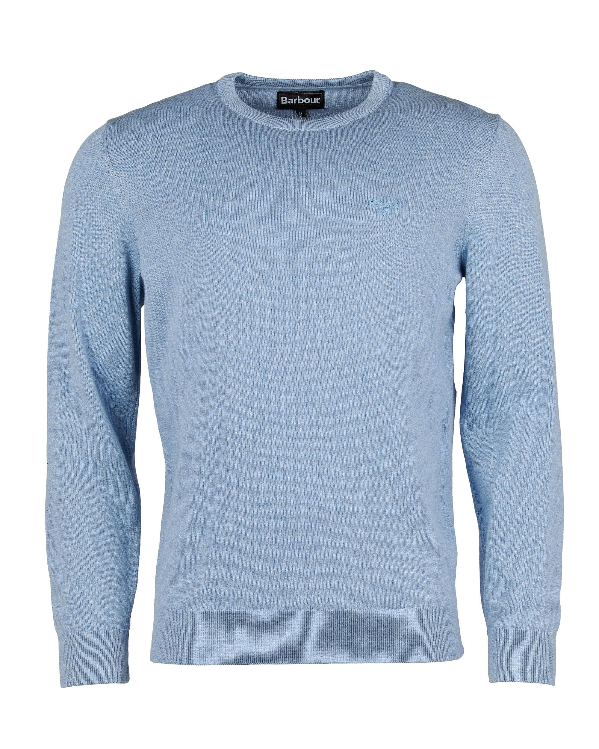 Barbour Pima Cotton Mens Crew Sweatshirt - Dark Chambray - Image 6
