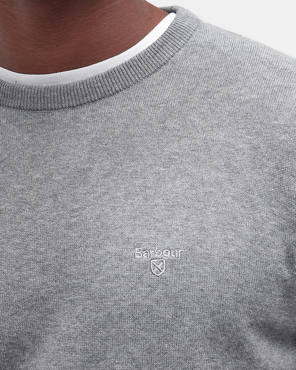 Barbour Pima Cotton Mens Crew Sweatshirt - Grey - Image 4