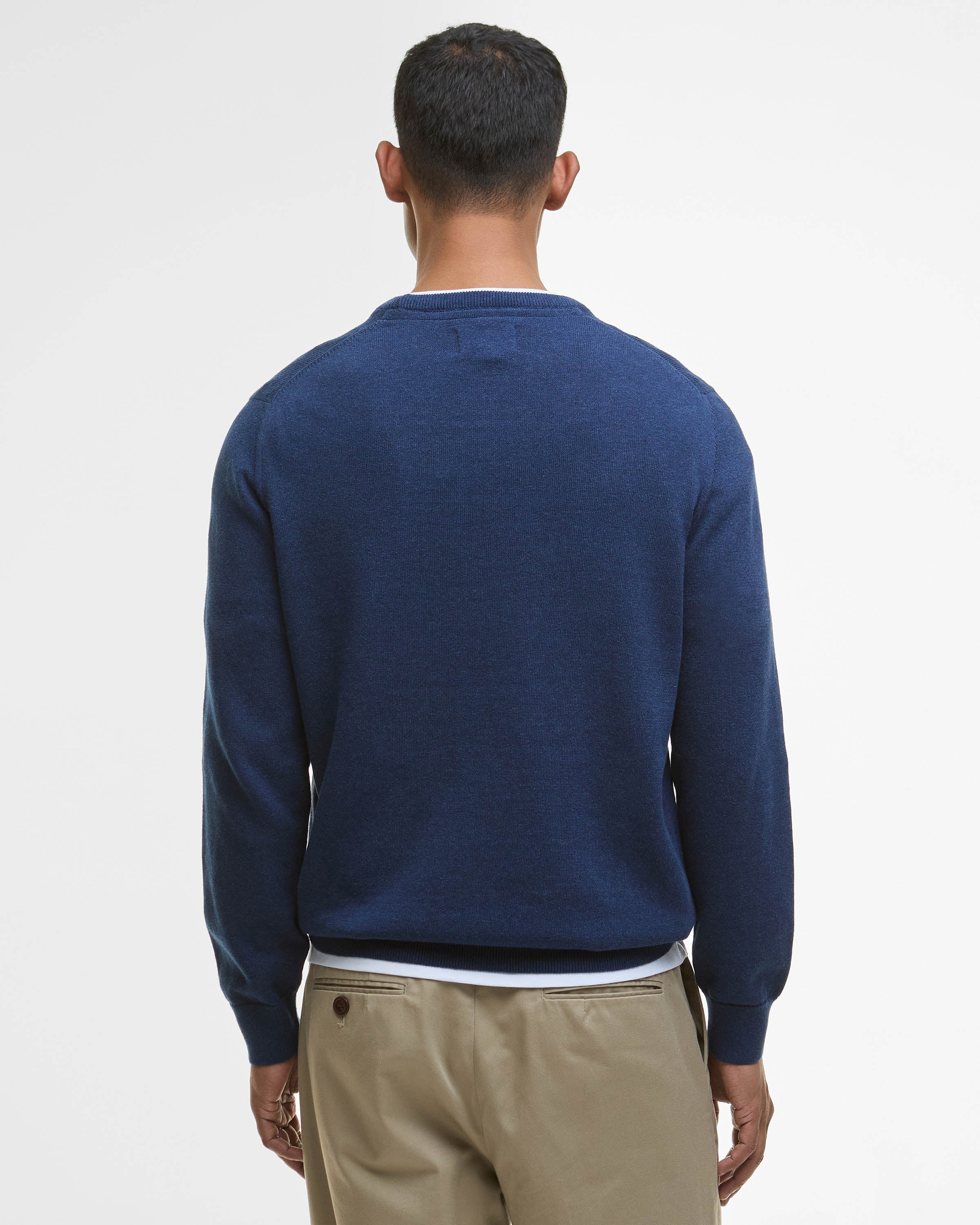 Barbour Pima Cotton Mens Crew Sweatshirt - Inky Marl - Image 4