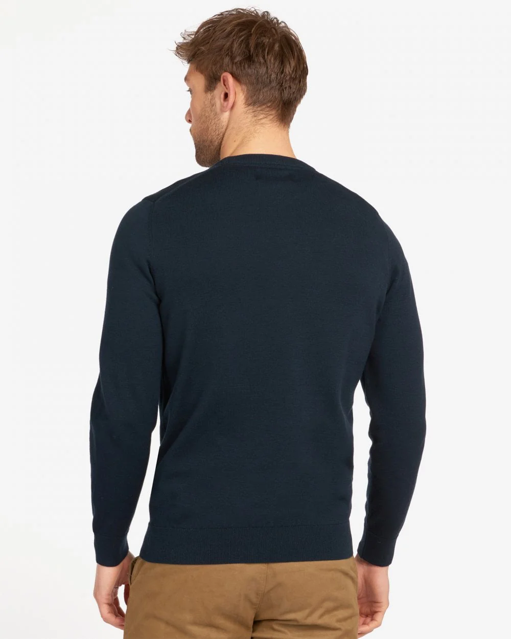 Barbour Pima Cotton Mens Crew Sweatshirt - Navy - Image 4