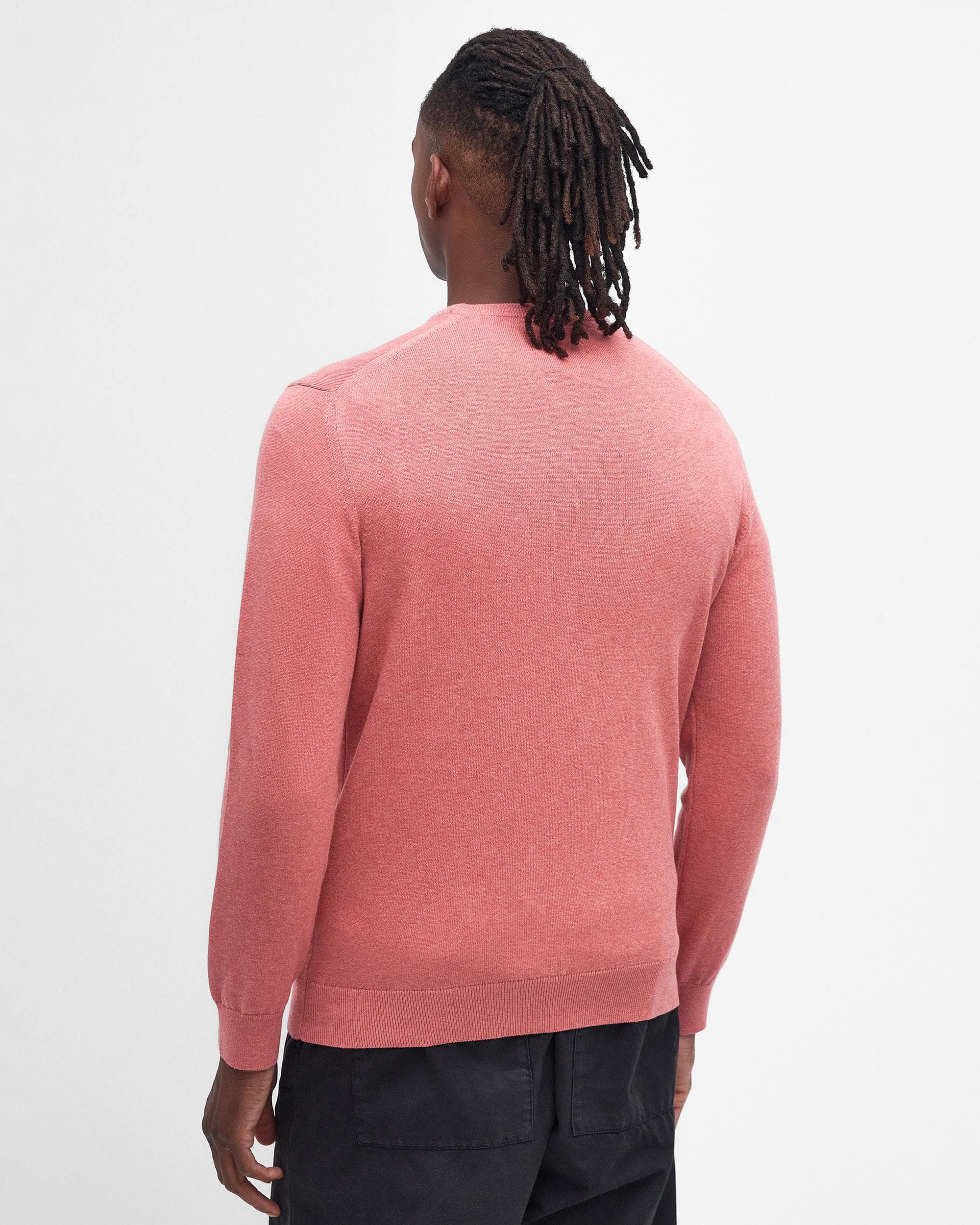 Barbour Pima Cotton Mens Crew Sweatshirt - Pink Clay - Image 4