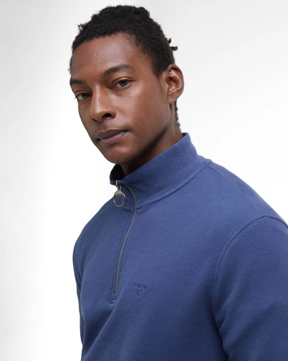 Barbour Pique Interlock Mens Half Zip Sweatshirt - Oceana - Image 3