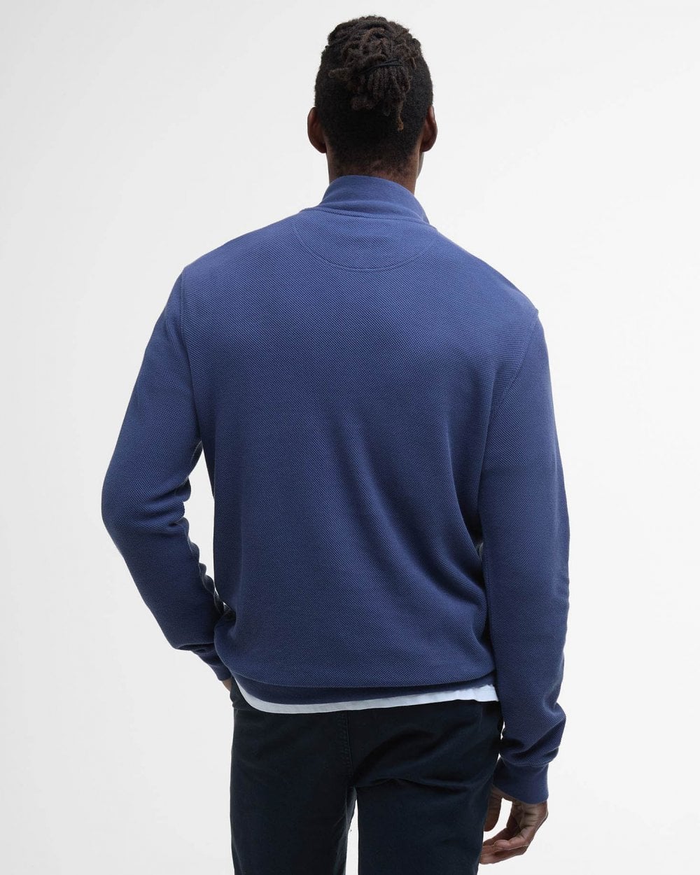 Barbour Pique Interlock Mens Half Zip Sweatshirt - Oceana - Image 5