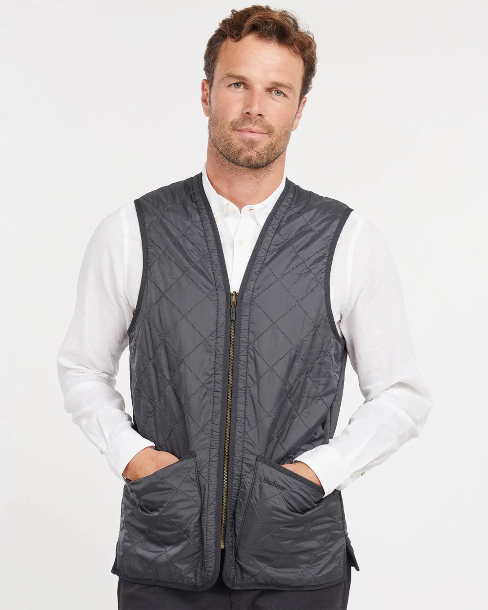 Barbour Polarquilt Mens Waistcoat/Zip-In Liner - Navy - Image 4