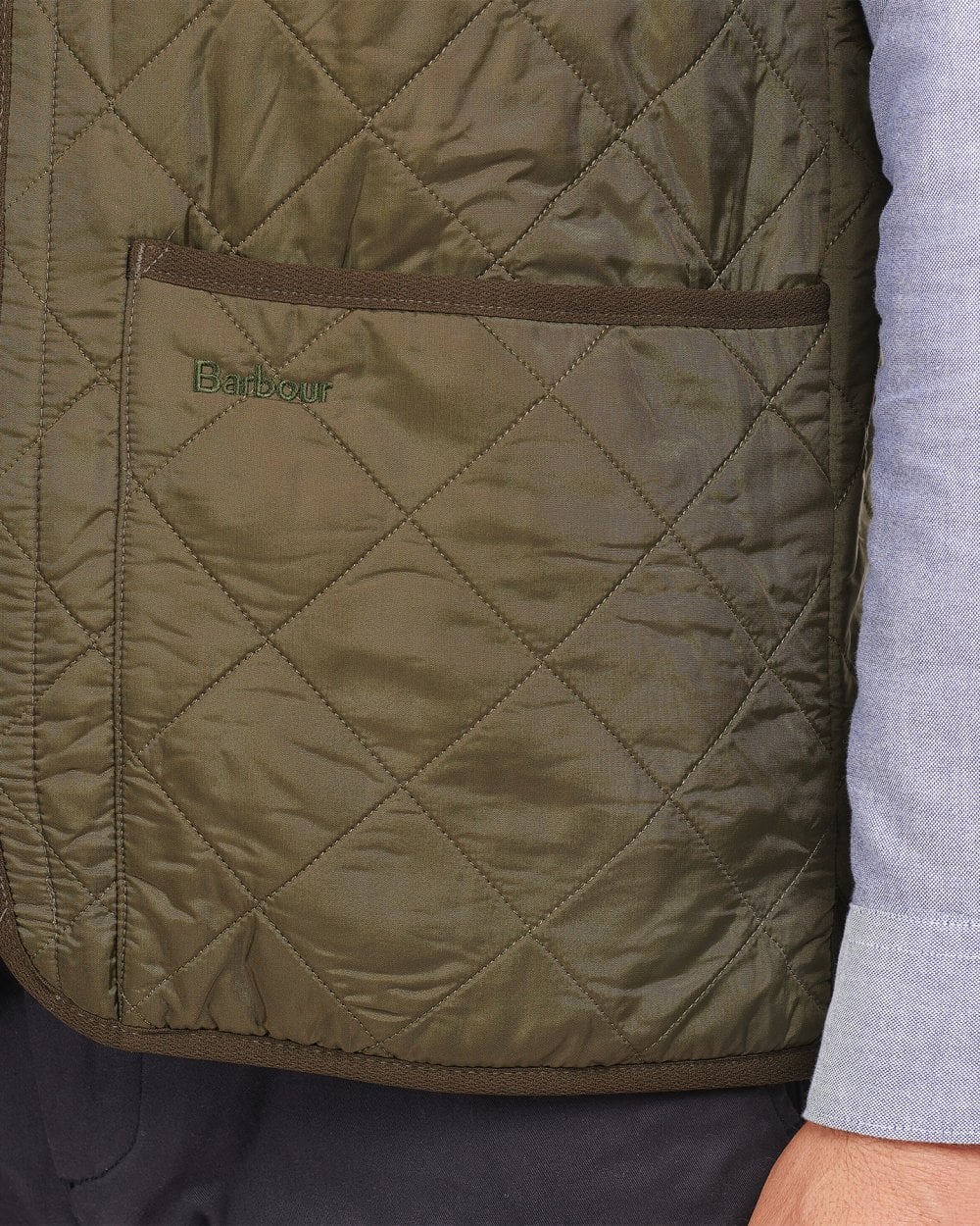 Barbour Polarquilt Mens Waistcoat/Zip-In Liner - Olive - Image 3