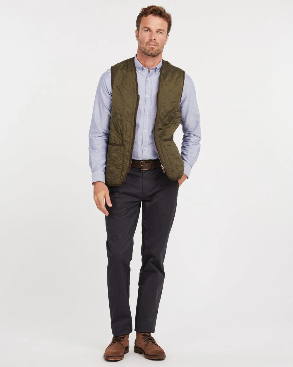 Barbour Polarquilt Mens Waistcoat/Zip-In Liner - Olive - Image 5