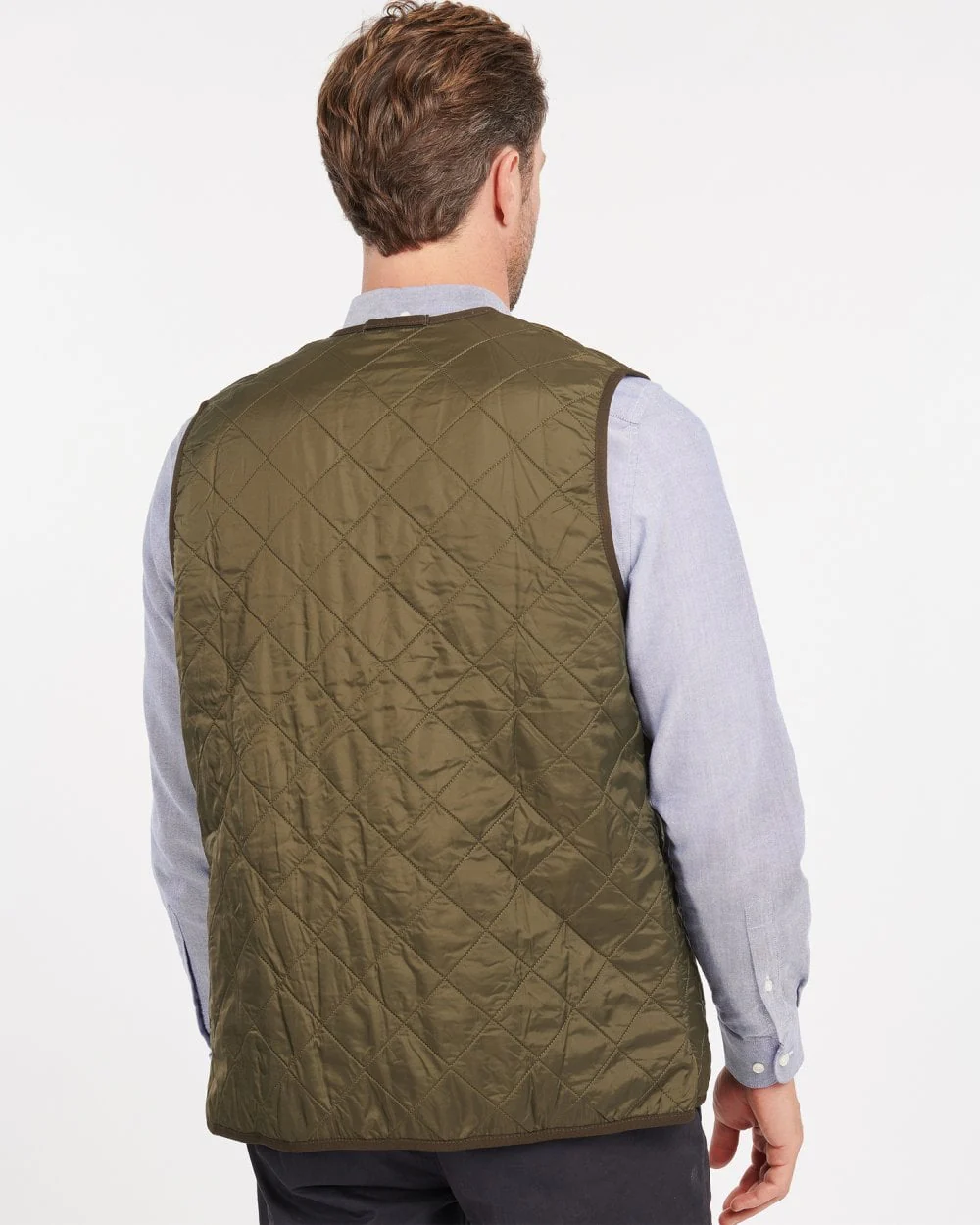 Barbour Polarquilt Mens Waistcoat/Zip-In Liner - Olive - Image 6