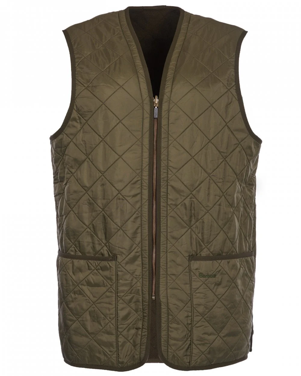 Barbour Polarquilt Mens Waistcoat/Zip-In Liner - Olive - Image 9