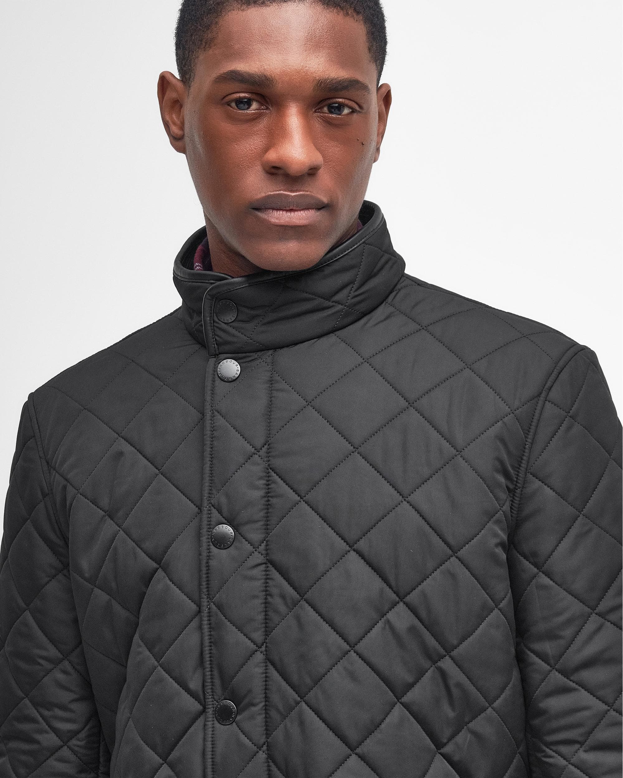 Barbour Powell Mens Quilted Jacket - Black - Image 2
