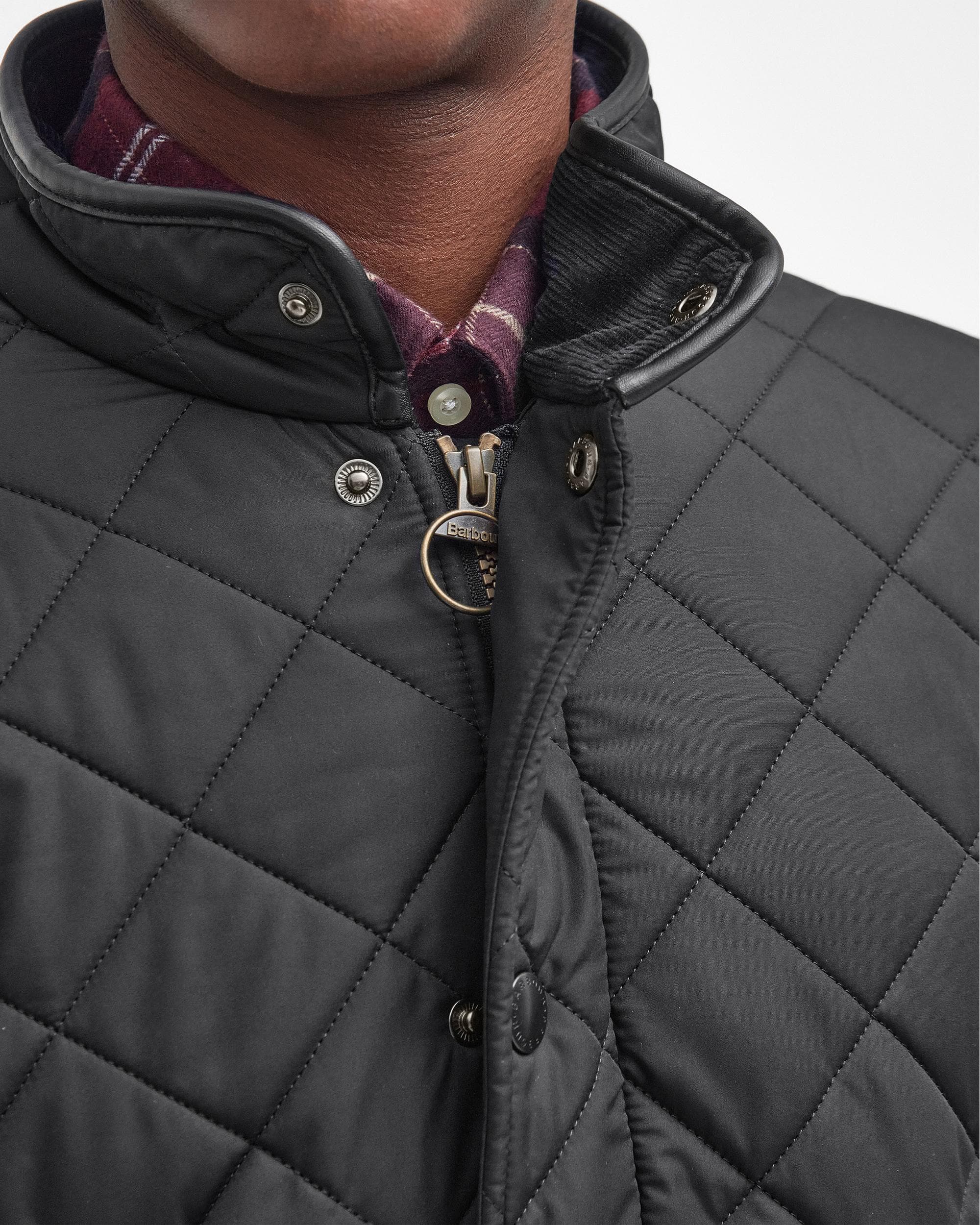 Barbour Powell Mens Quilted Jacket - Black - Image 3
