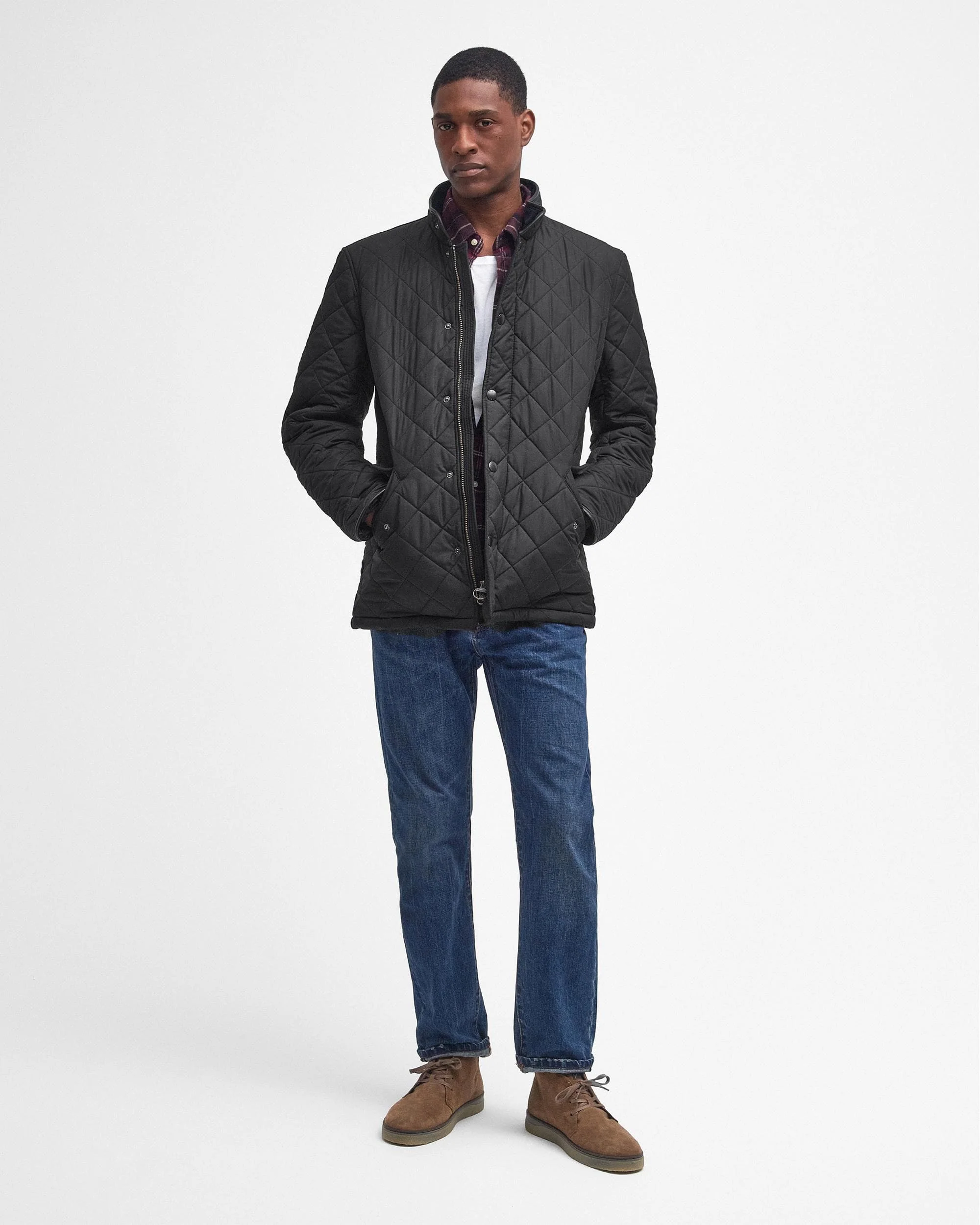 Barbour Powell Mens Quilted Jacket - Black - Image 5