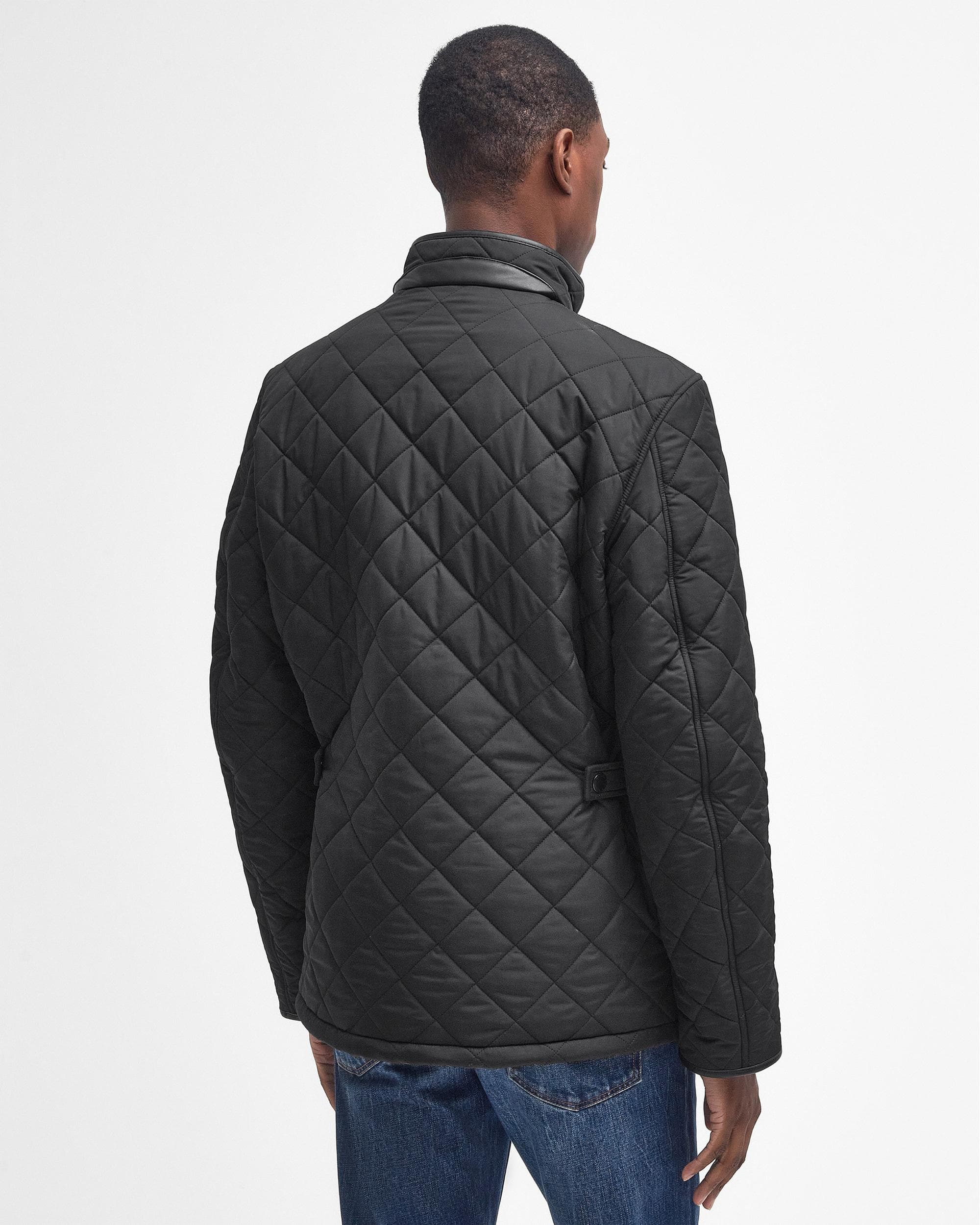 Barbour Powell Mens Quilted Jacket - Black - Image 6