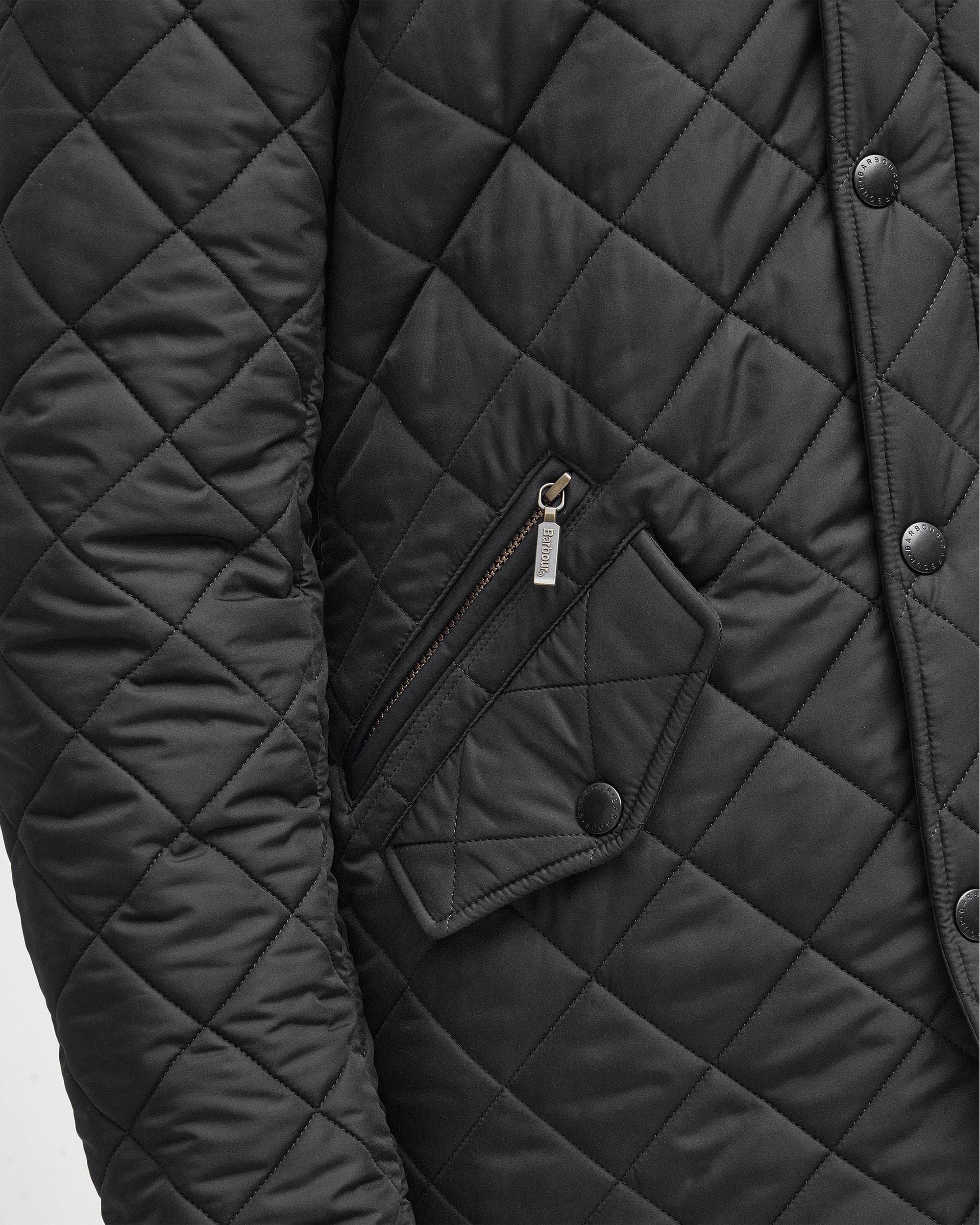 Barbour Powell Mens Quilted Jacket - Black - Image 7